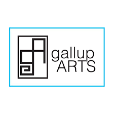 Gallup Arts logo with black geometric design and text on a white background