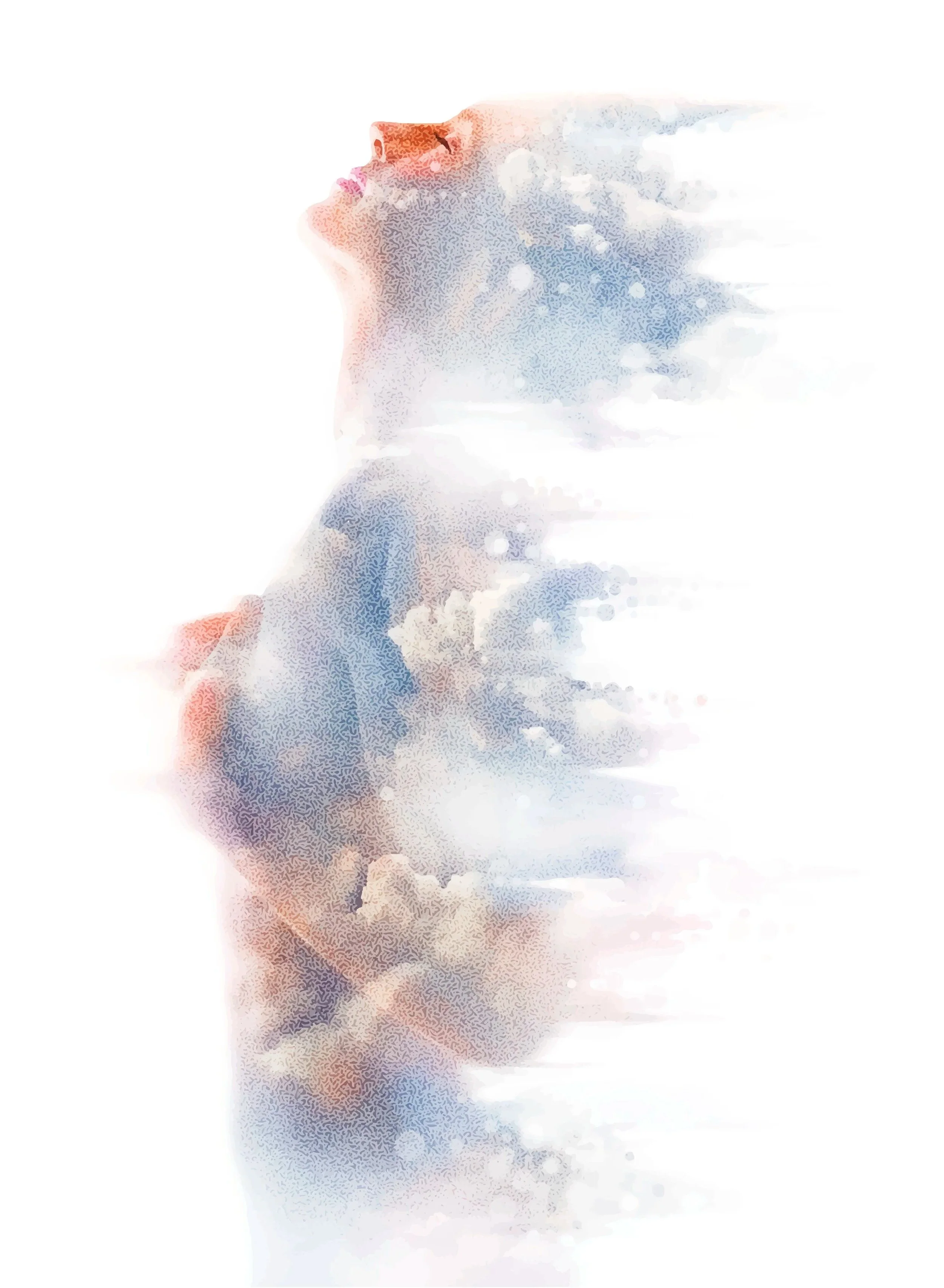 Ethereal woman emerging through clouds representing Pillar One, Your Luminous Design, within Your Luminous Journey, the nine-month private sovereign mentorship program