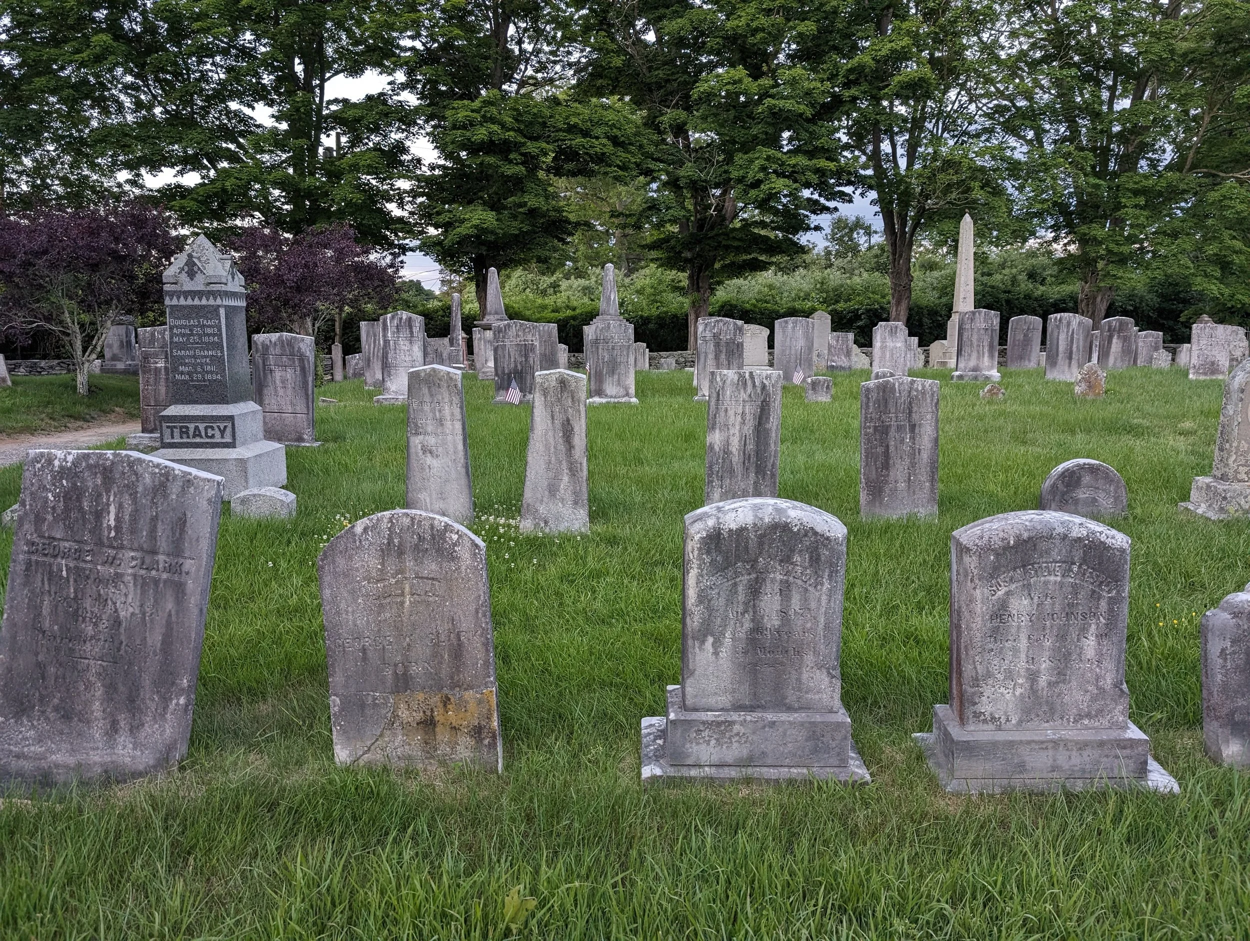 Image of a Victorian-era New England graveyard.
