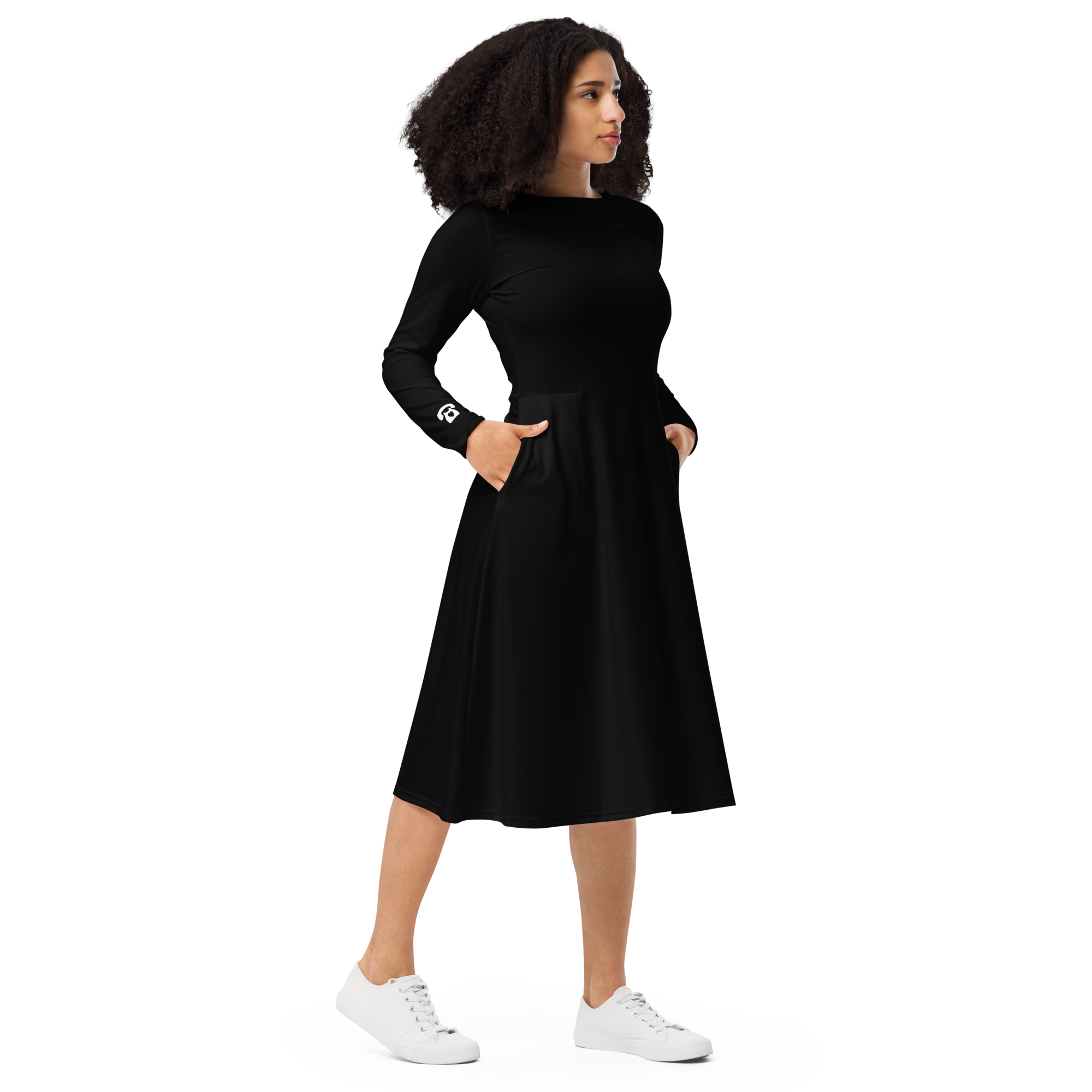 Go Call Your Mom Black Midi Dress