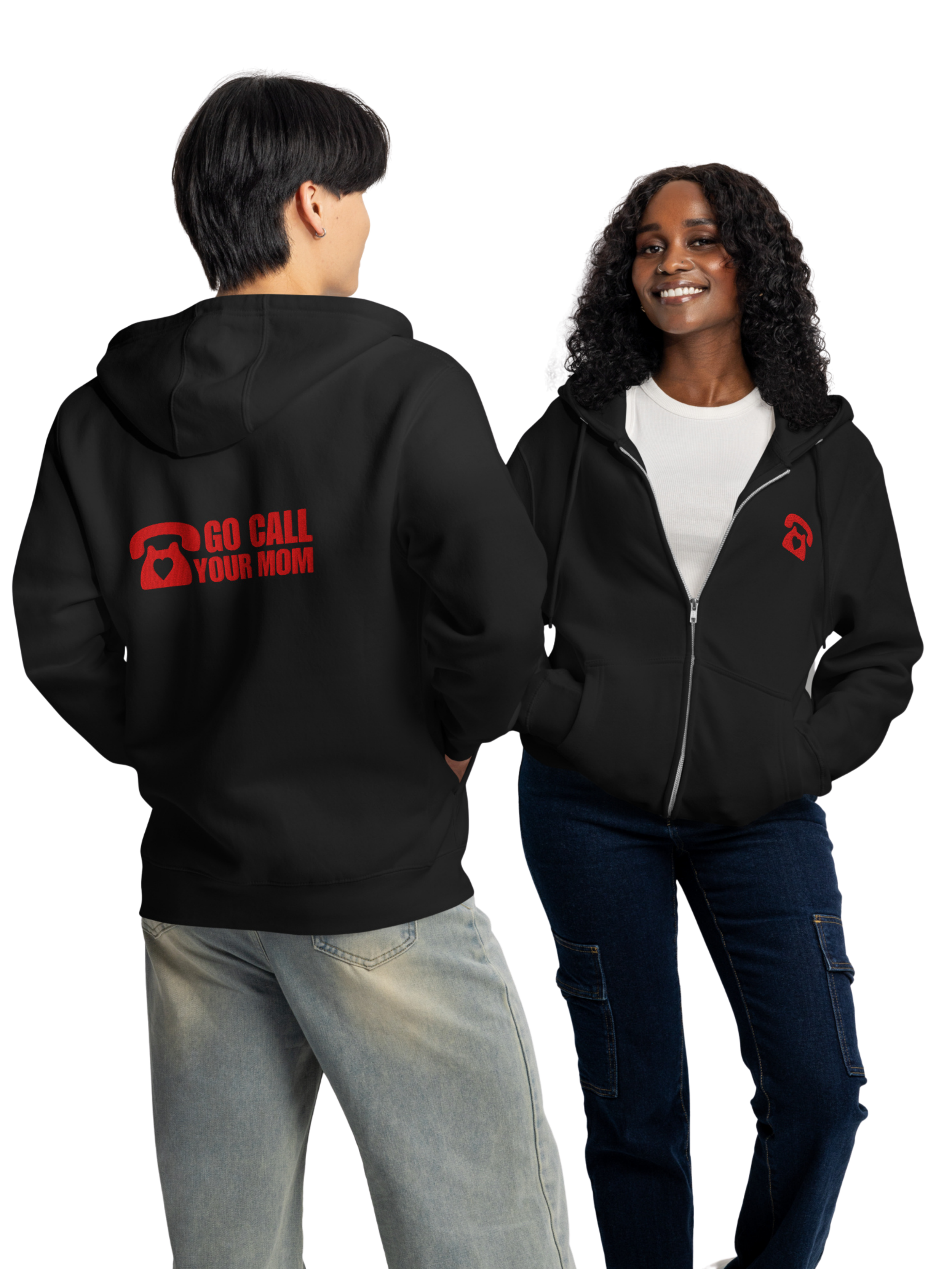 Go Call Your Mom Statement Zip Hoodie
