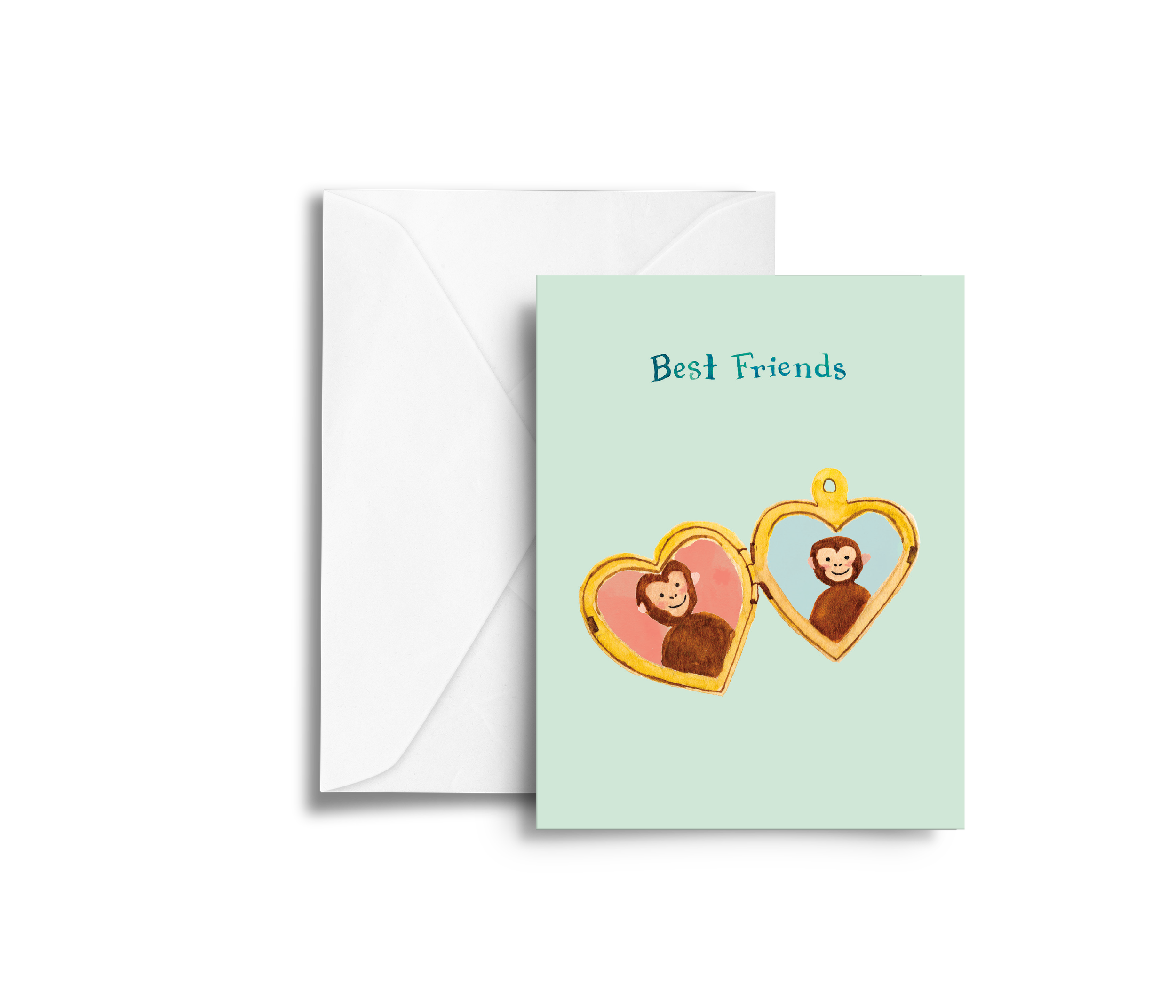 greeting card best friends monkey