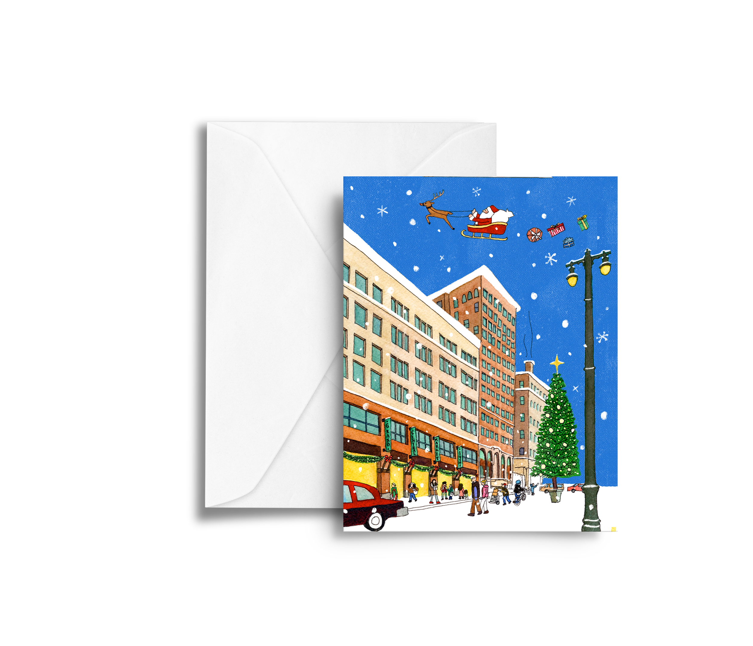 Grand Central Market Los Angeles Christmas Card front historical