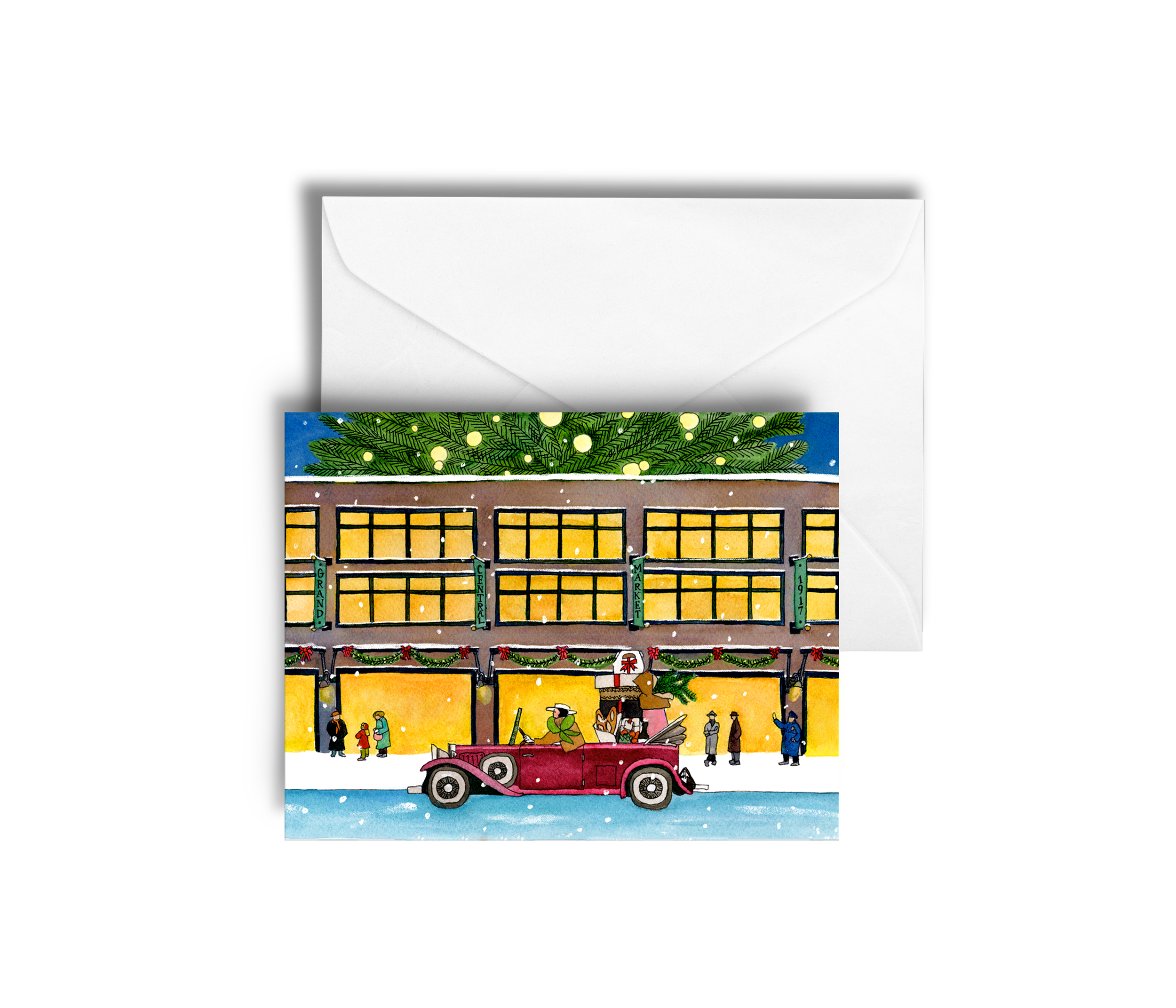 Grand Central Market Los Angeles Christmas Card historical