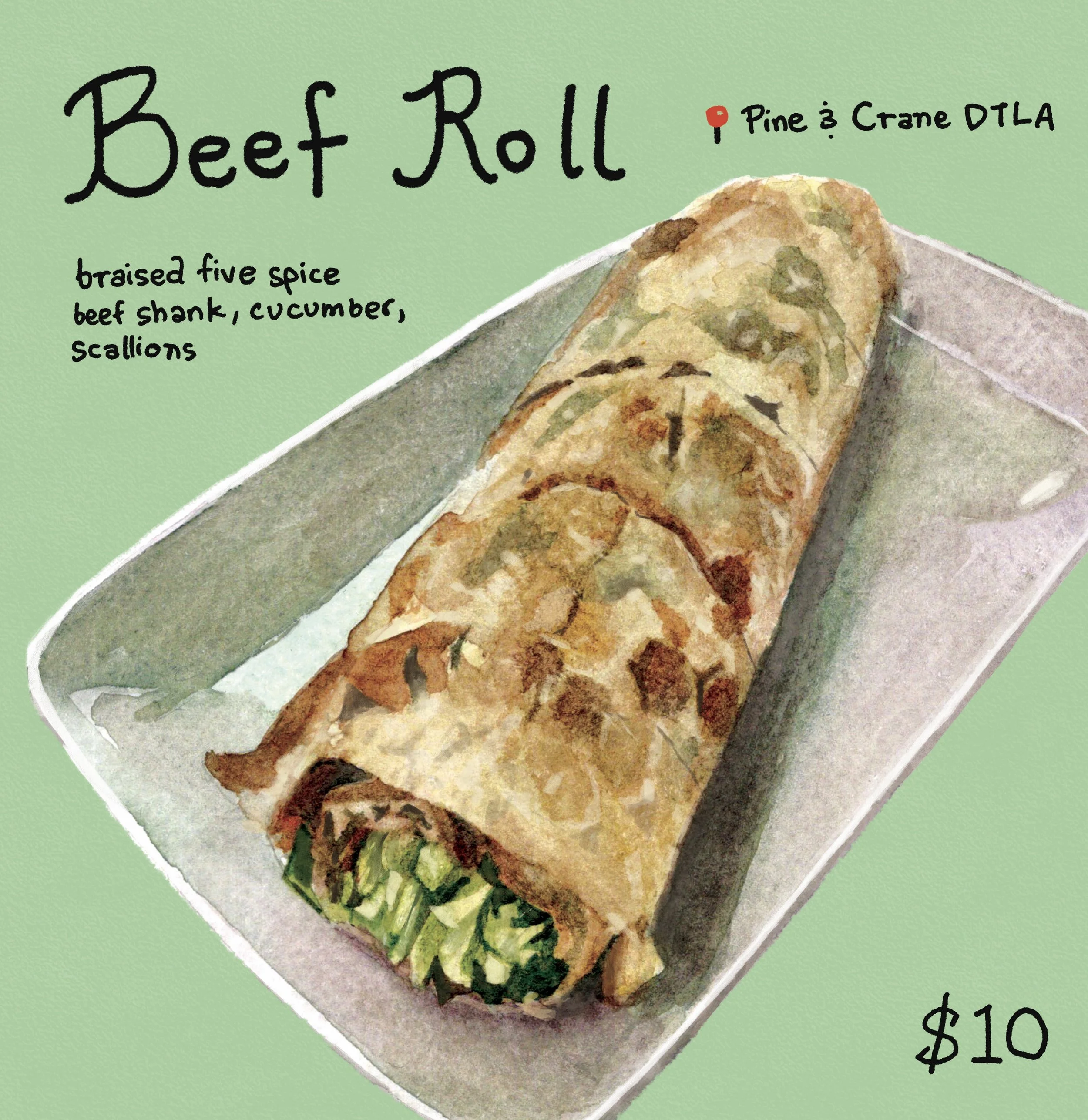 Beef Roll Pine & Crane DTLA taiwanese