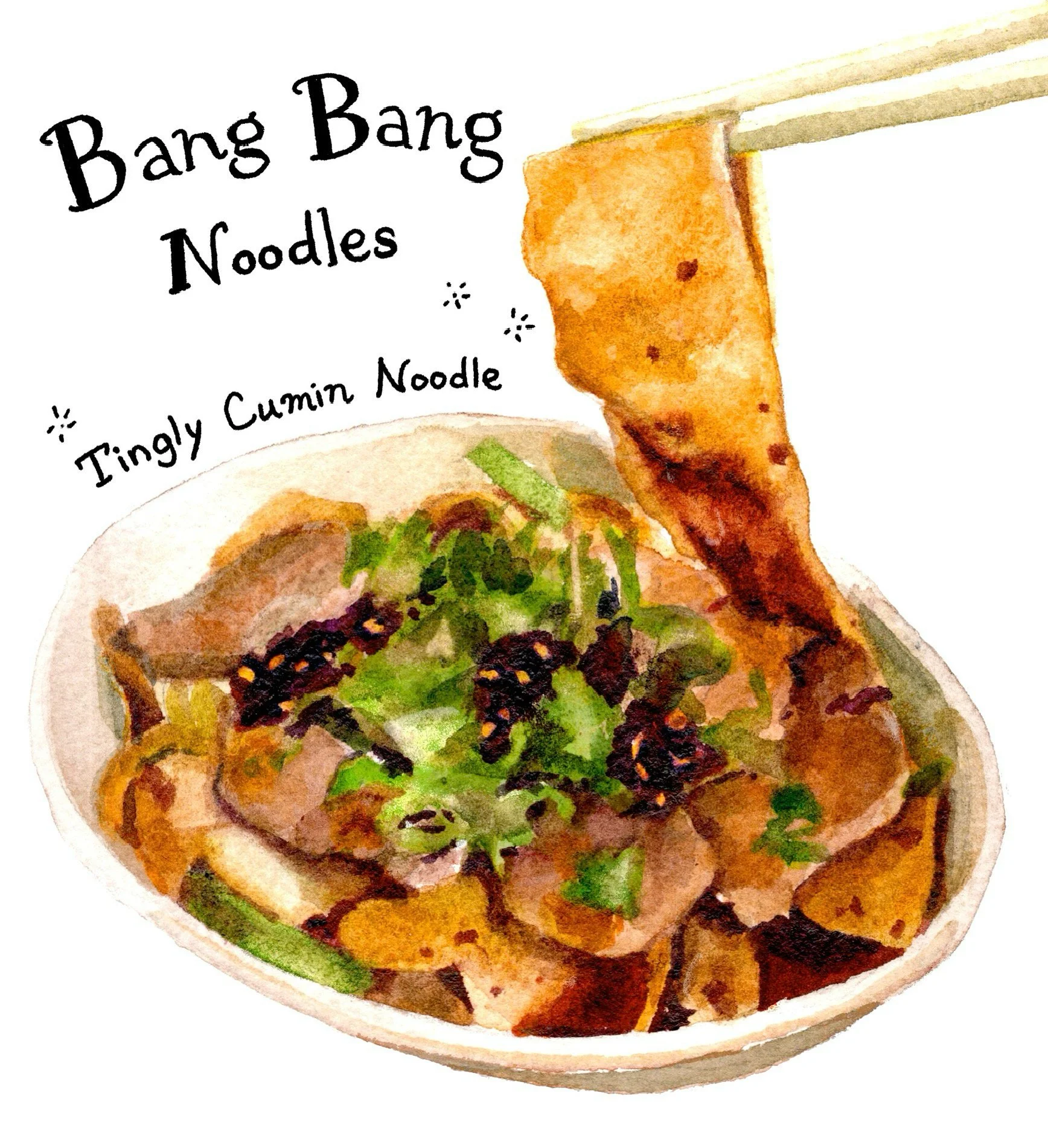 bang bang noodles tingly cumin noodle hand pulled noodle chinese flat