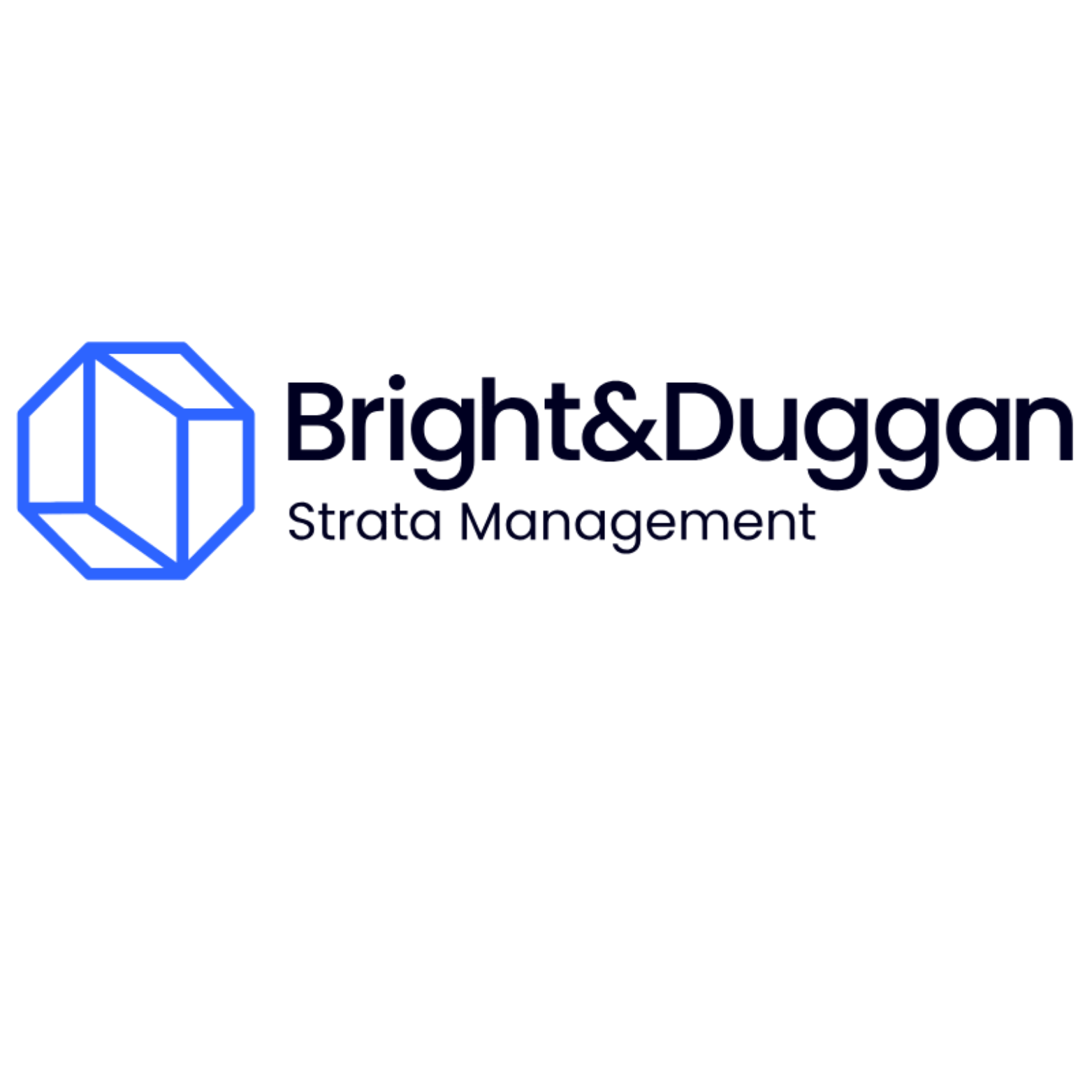 Bright & Duggon StratA Management logo with a blue geometric cube icon and black text.