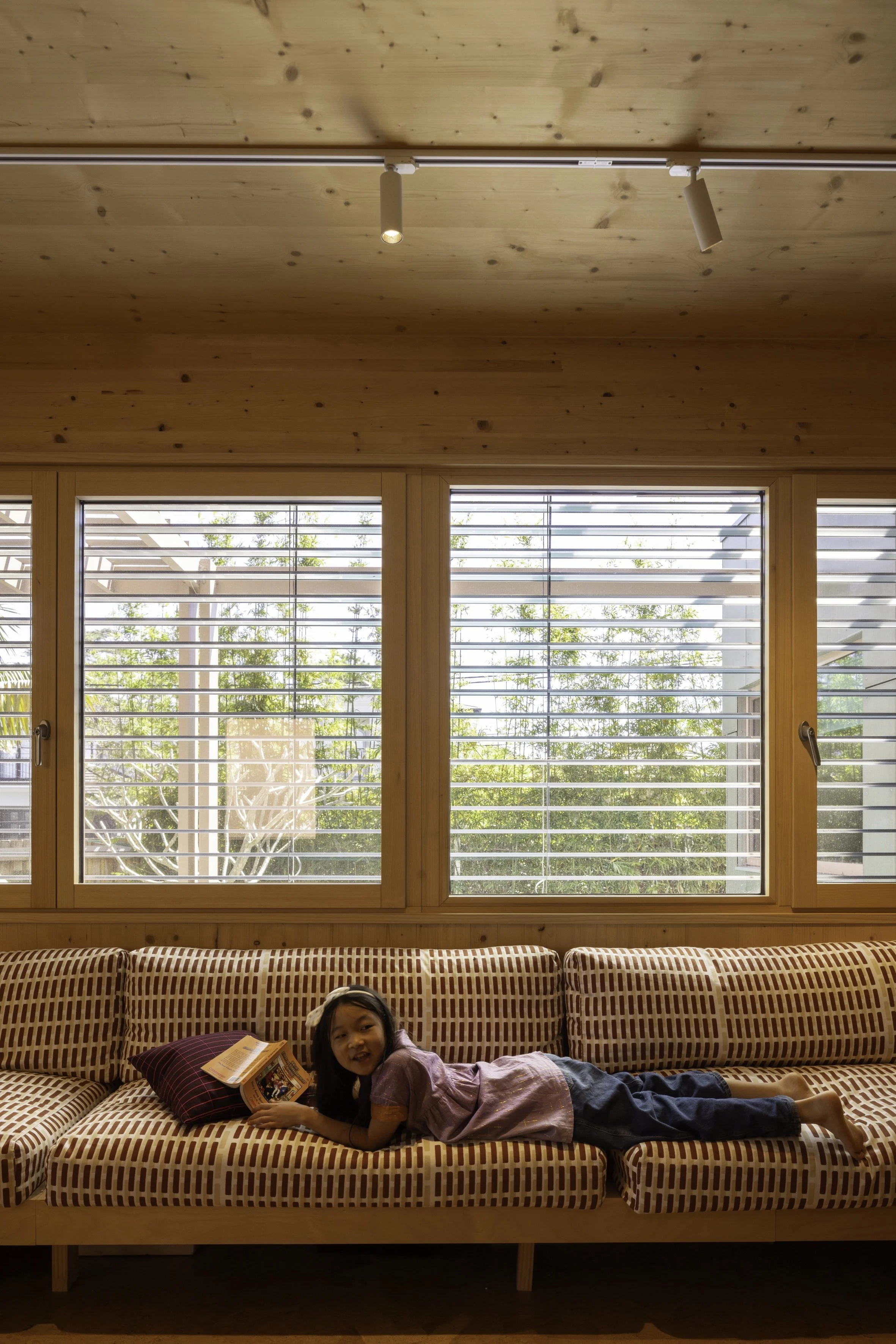 Built in seat in the kitchen at CLT Canopy House 
