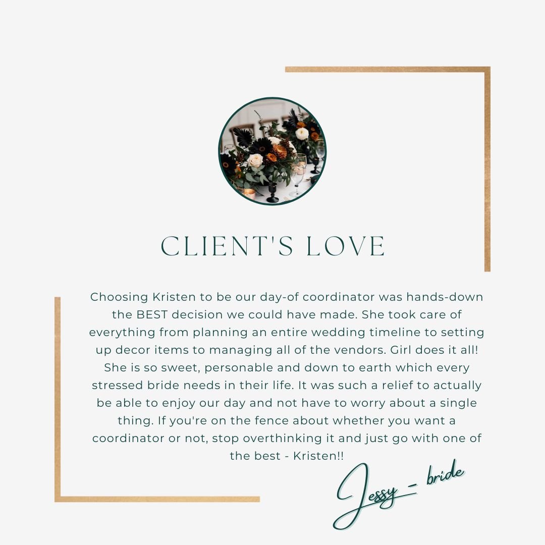 Feeling incredibly grateful for this thoughtful review. Hearing how much peace and joy a couple felt on their wedding day is exactly why I do what I do. Thank you so much for the kind words &mdash; it was an honor to support you and help bring your d