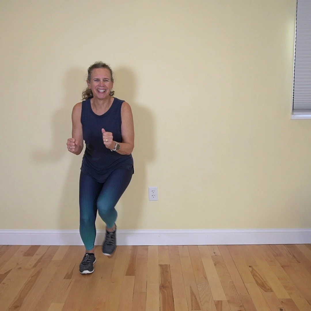 Jump to the left (and load the neck of your femur).
Jump to the right (and load the neck of your other femur).
Bone density responds to load, dynamic muscle contraction, and consistency.
And this particular exercise will get you ready for ski seas