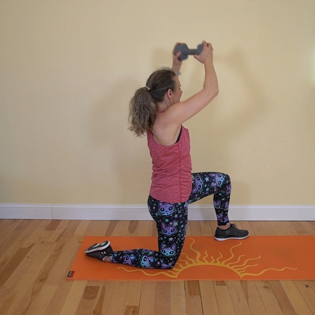 Half kneeling chops. Love this exercise, but many women with bone loss worry about doing any exercise that has rotation.

If you don't train rotation, you are at risk of doing real damage when you do rotate. 

What activities require rotation? 

Golf