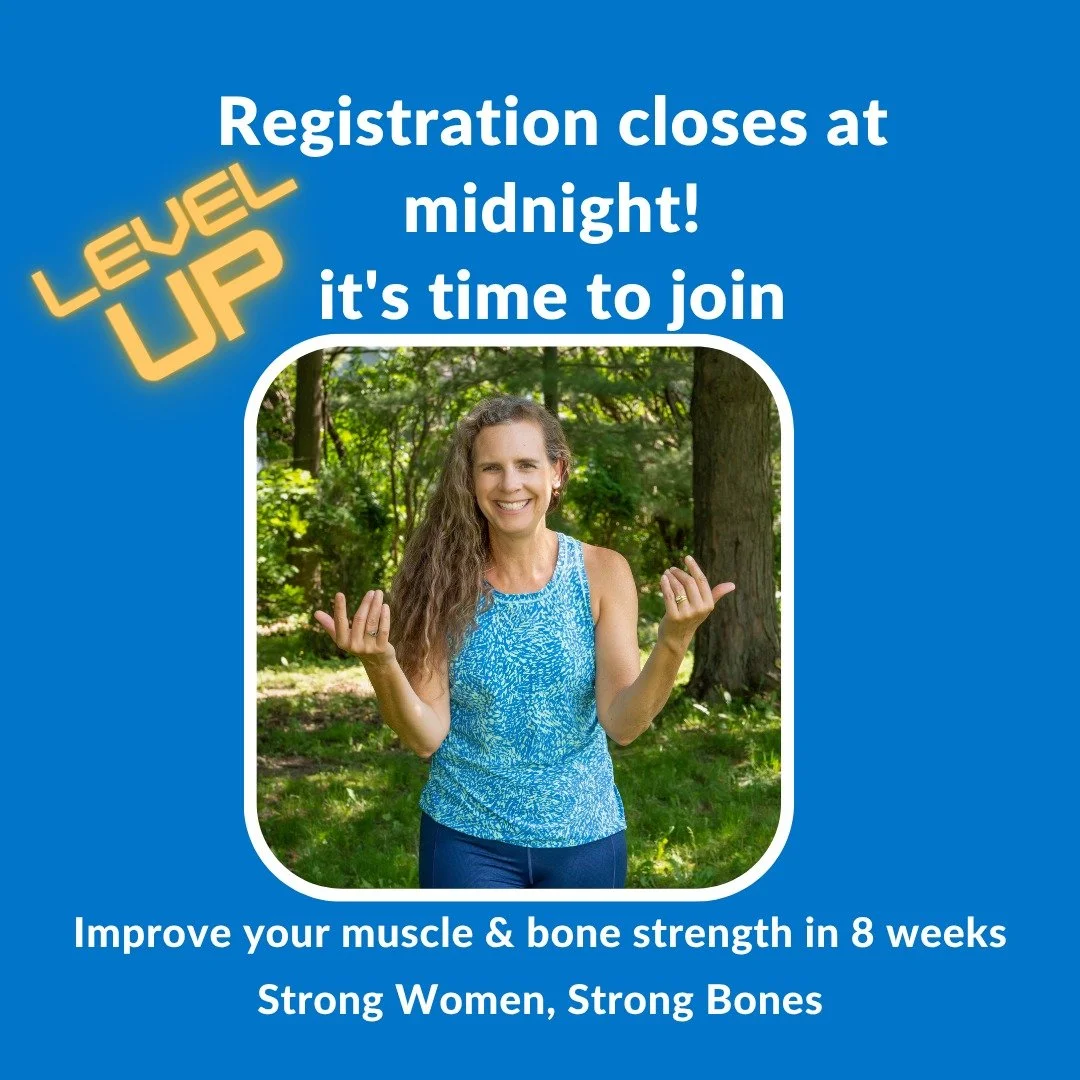 Are you someone who likes to wait until the last minute to make a decision?

Here it is, the final hours to join my Strong Women, Strong Bones Jumpstart, which begins on Monday.

We will work together to learn how lifting weights can be fun. Practice