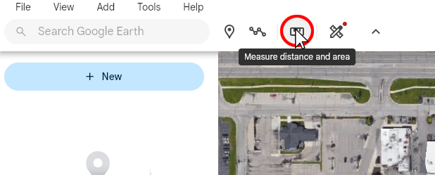 Cursor over "Measure distance and area"