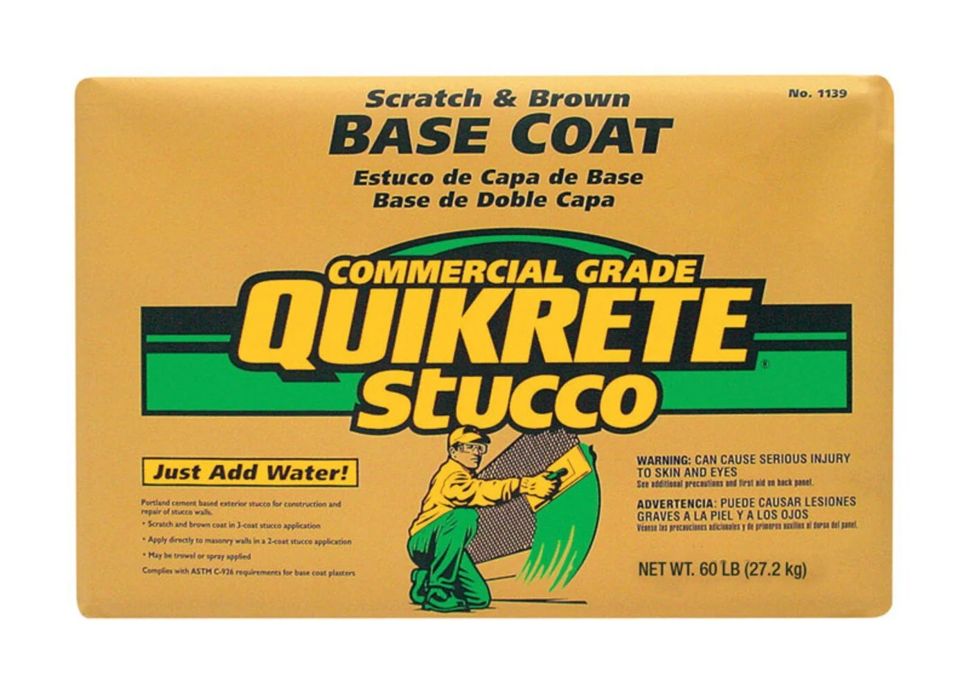 60 lb. Quikrete Scratch & Brown Base Coat Stucco Mix