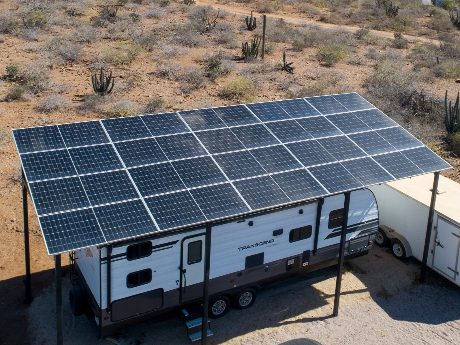 PROJECT 2: Panels can be installed on existing structures to provide additional shade and protect surfaces below.