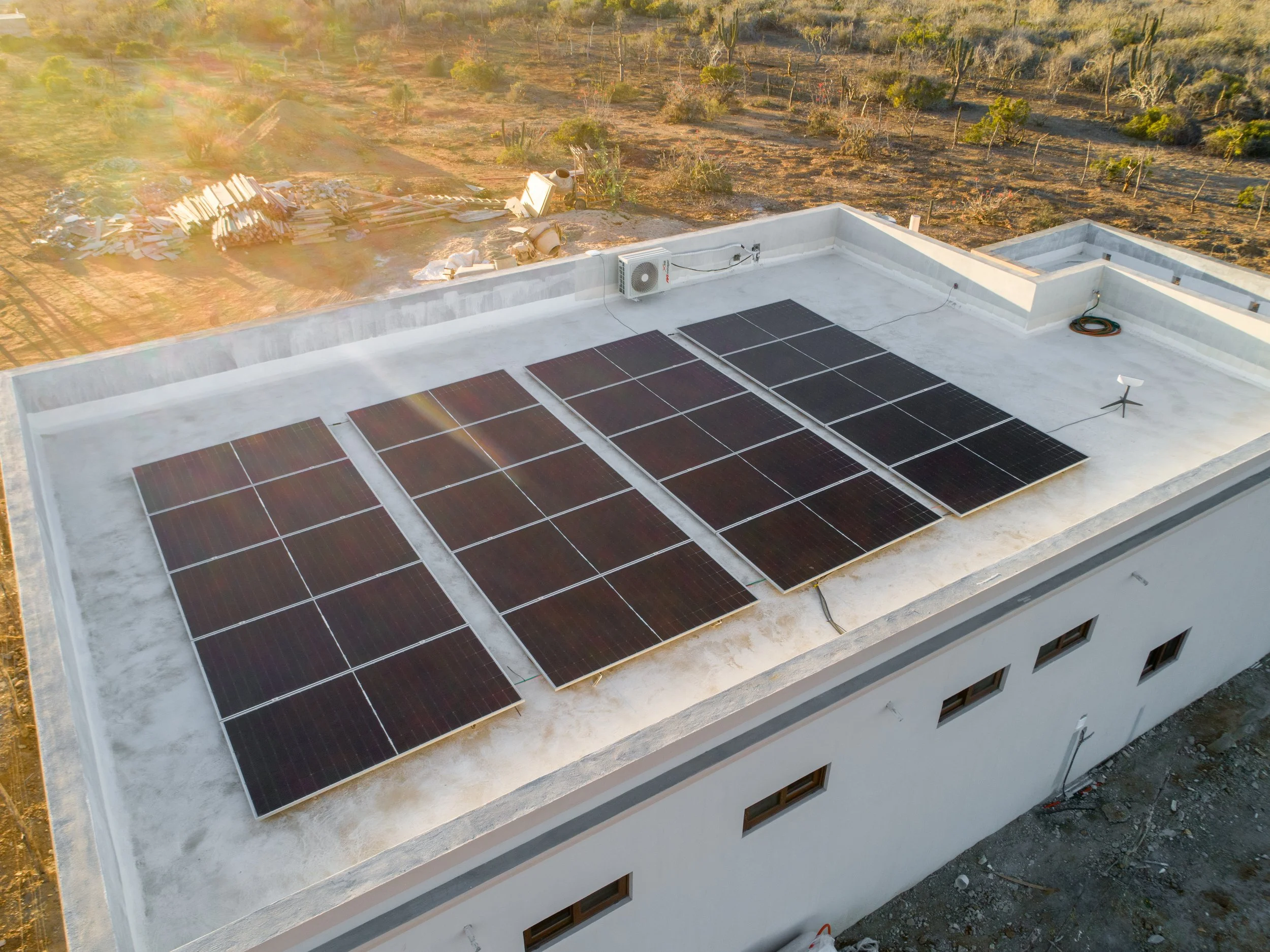 PROJECT 4: An 11.5kW off-grid solar setup utilizing the EG4 18kPV inverter (12kW output) and three EG4 14.3kWh batteries.