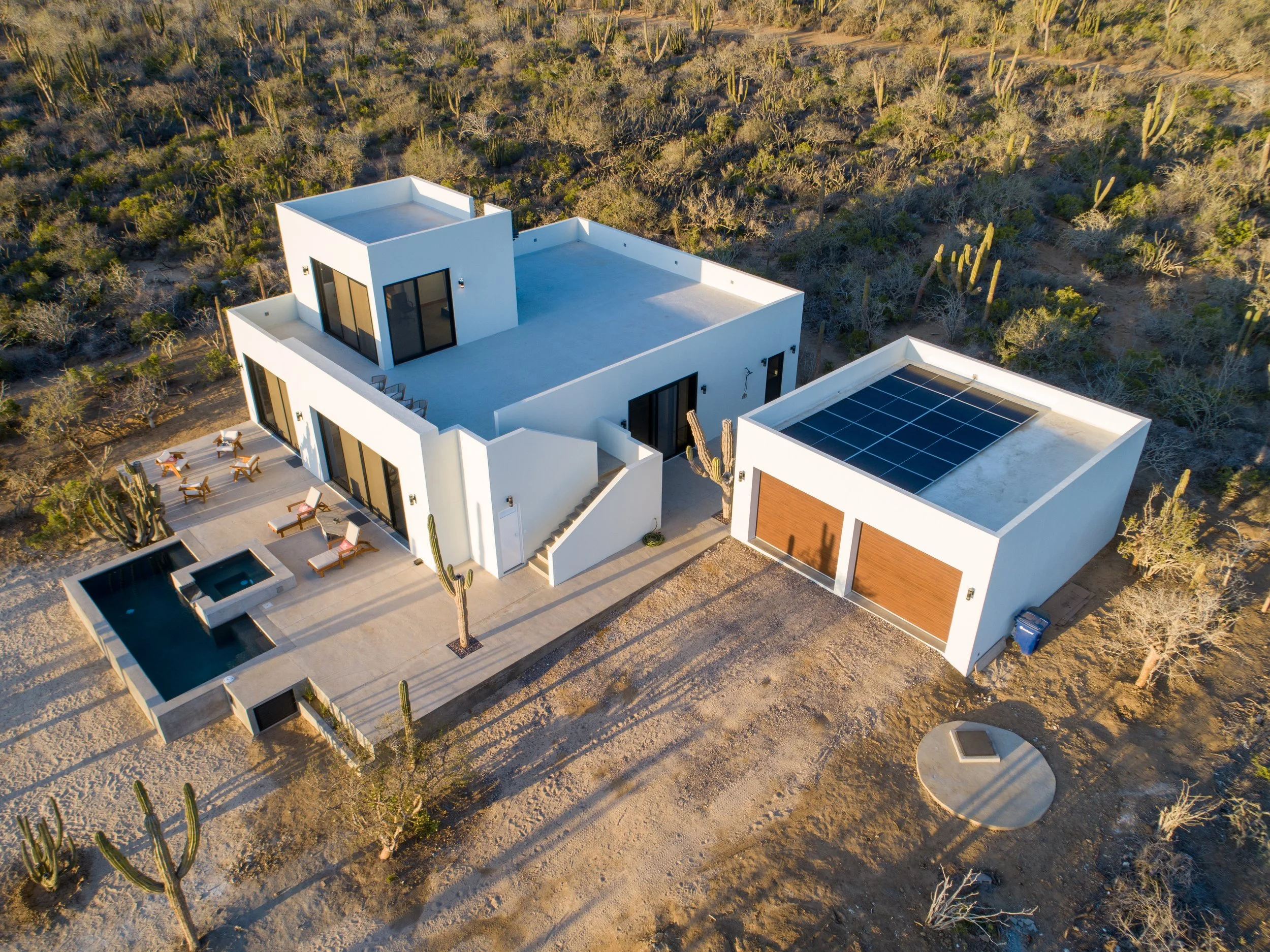 PROJECT 1: This off-grid solar array includes a 6.72kW solar system paired with an EG4 18kPV inverter (12kW output) and two EG4 14.3kWh lithium batteries.