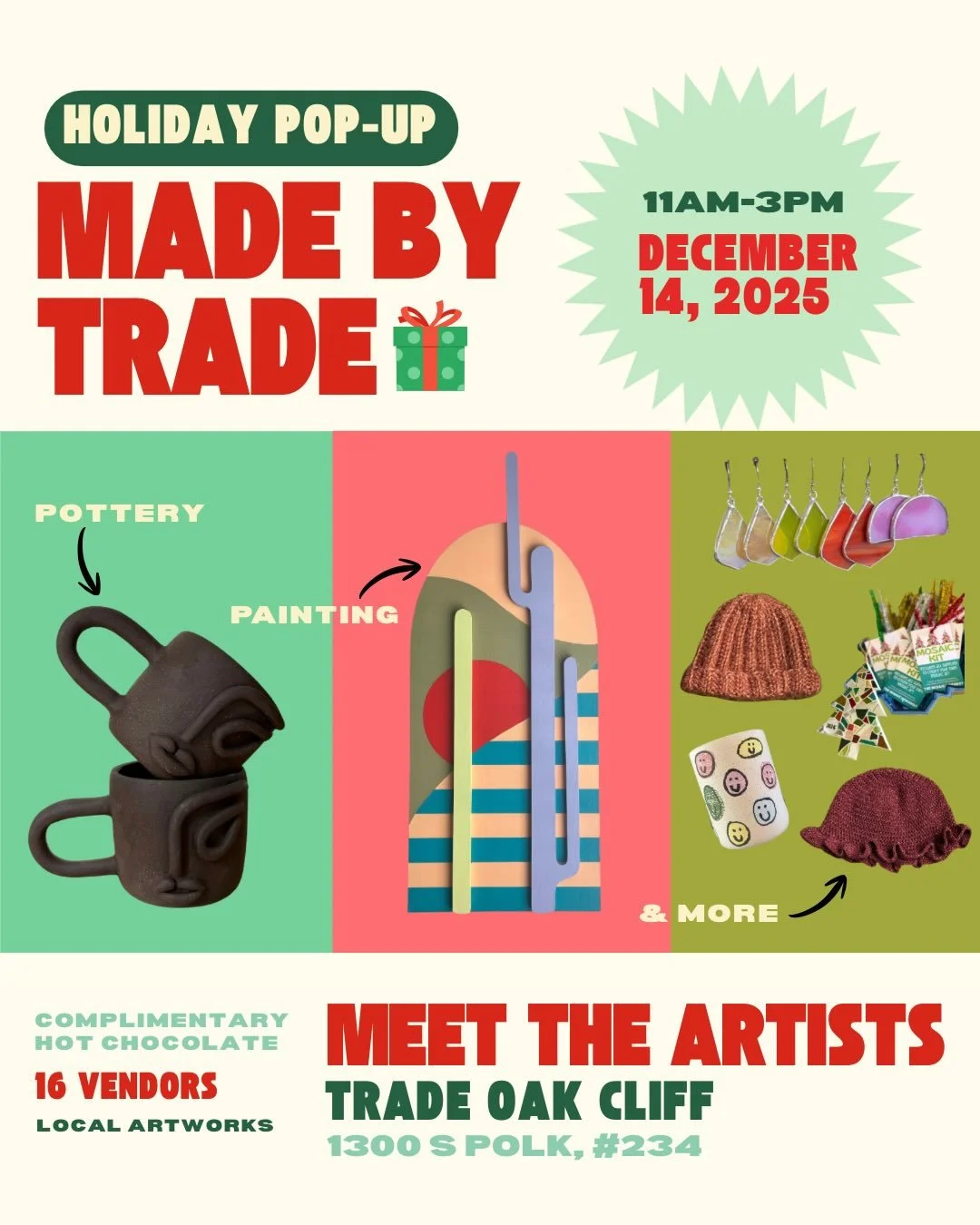 You guysssss! @tradeoakcliff is having a holiday pop up shop! Stop by and see all the goodies these very talented artist have! 

#holiday #holidayshop #shopsmall #localartist #tradeoakcliff #artfitbyzakyla #doesyourartfit