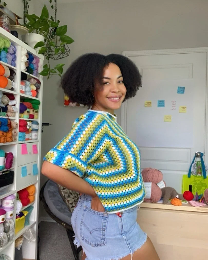 I&rsquo;ve talked about it before but I love stripes! Choosing multiple colors for a project makes me happy! I like bright and bold hues! 

This is the Abuela Shirt from MMMaking. I used Pascuali Nepal (the og base with the nettle in it) that I purch
