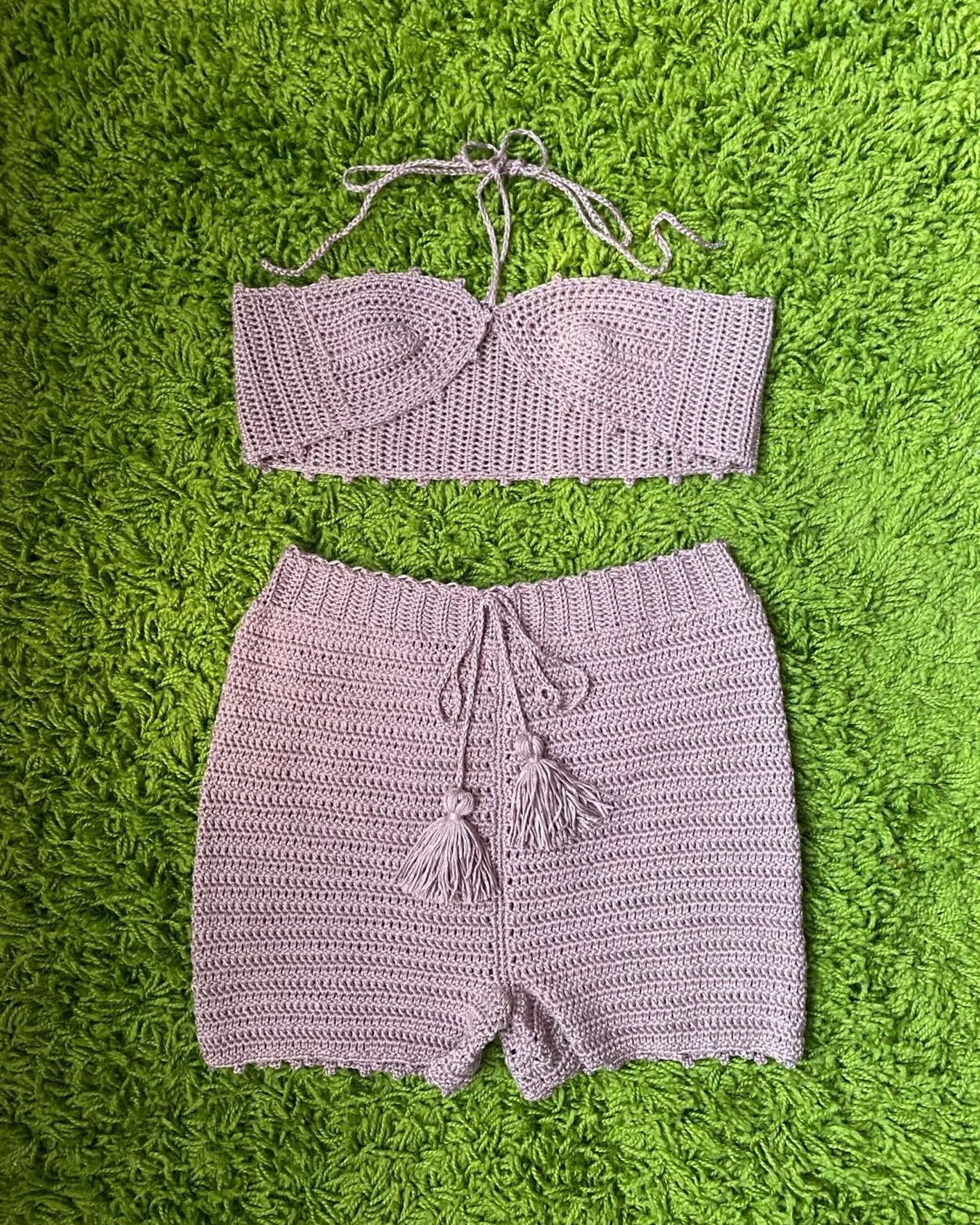 Happy National Crochet Month! One of my favorite patterns is actually my Shorty Shorts! They can be made with a linked double crochet for more coverage! 

Shorts Pattern - The ArtFit Shorty Shorts by me! 
Top - freestyled
Yarn - Lion Brand Truboo

#c