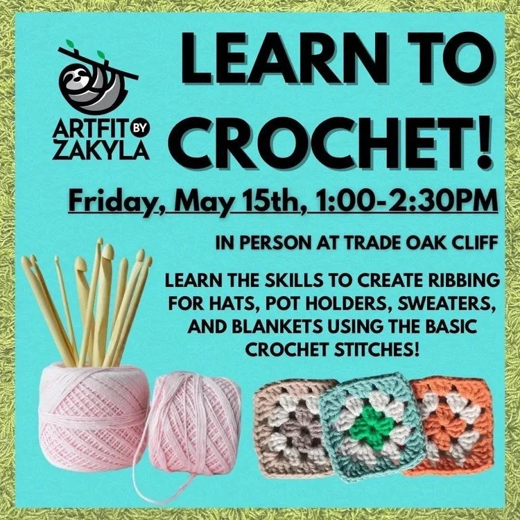 Happy Friday! Speaking of Fridays come see me at @tradeoakcliff on the 15th and let me teach you!

#crochet #artfitbyzakyla #tradeoakcliff