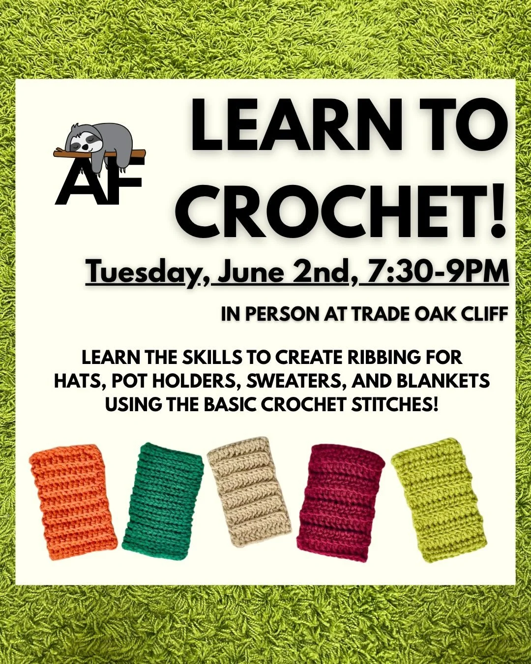 I&rsquo;ll see you at @tradeoakcliff next month for these beginner friendly classes!

Tuesday, June 2nd 7:30-9PM
Friday, June 5th 1-2:30PM
Tuesday, June 9th 7:30-9PM
Tuesday, June 16th 7:30-9PM

Sign up for the multi week or single week session!

#cr