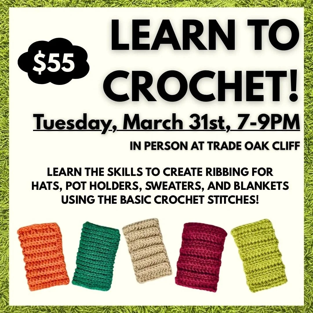 Tuesday, March 31st, (7:30-9PM) Learn to Crochet