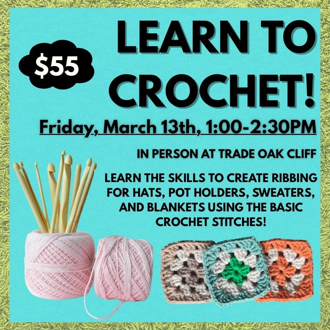 Friday, March 13th, (1:00-2:30PM) Learn to Crochet