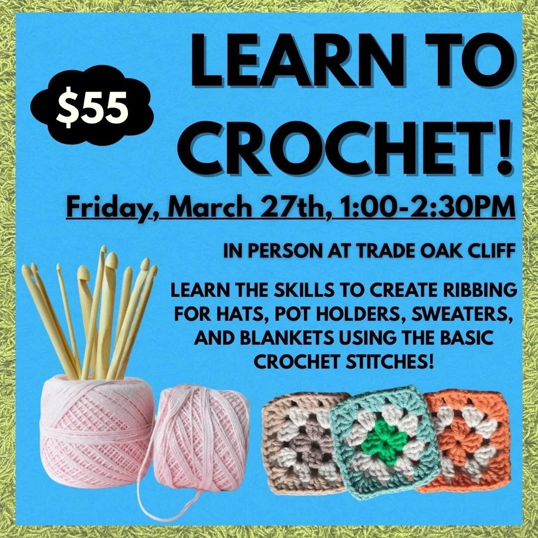 Friday, March 27th, (1:00-2:30PM) Learn to Crochet