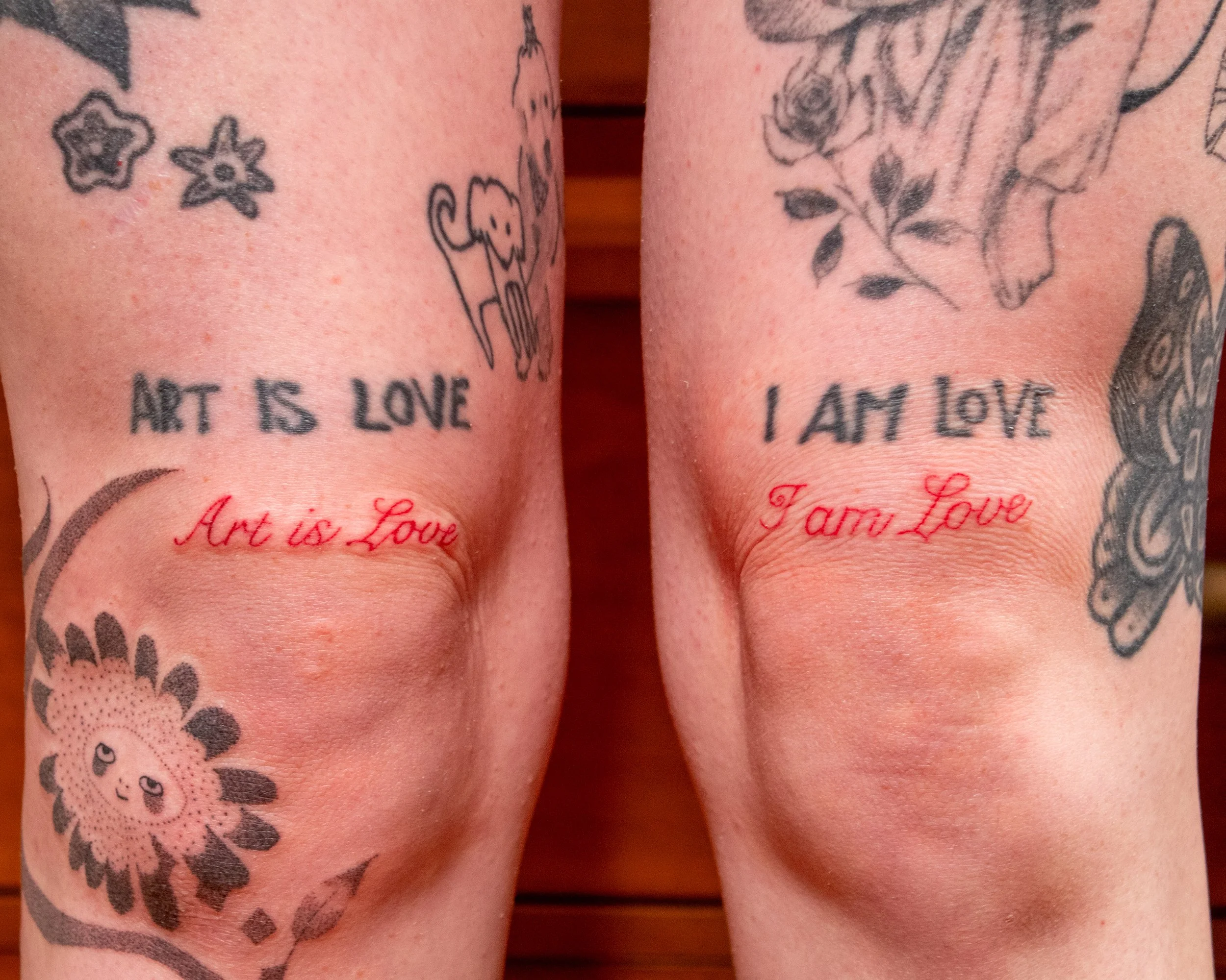 Art is Love / I am Love (2026) 3" - Fresh (L) 3 weeks Healed (R) 