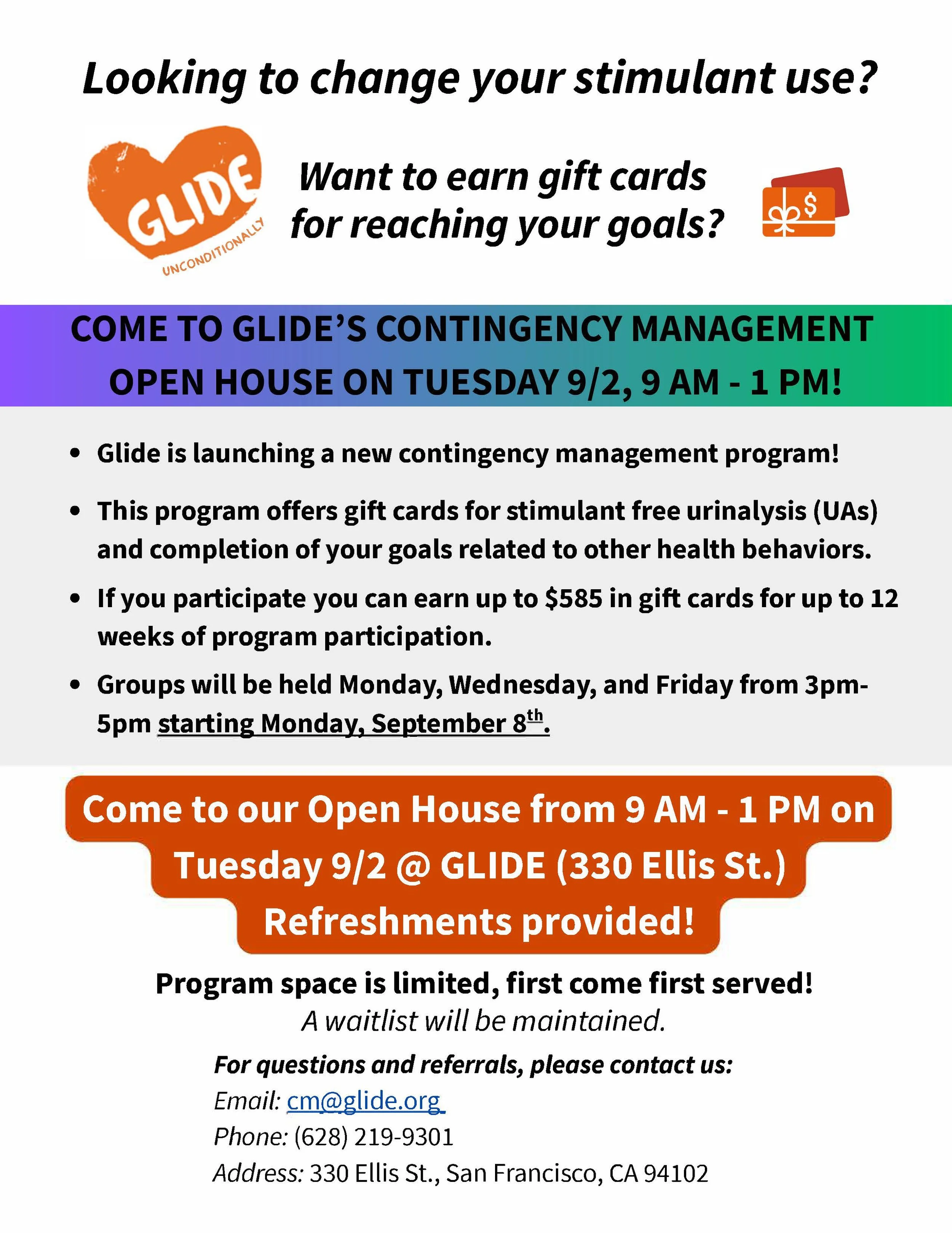 Contingency Management Open House at GLIDE