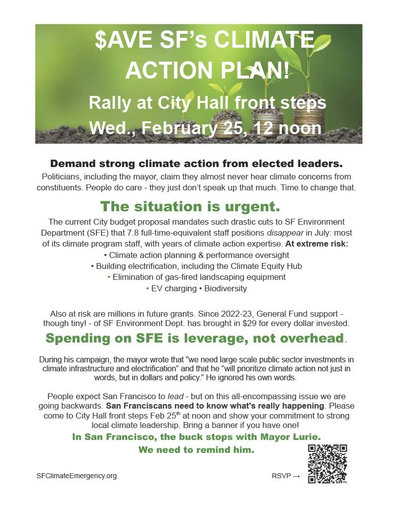 RALLY: $AVE San Francisco’s Climate Action Plan!