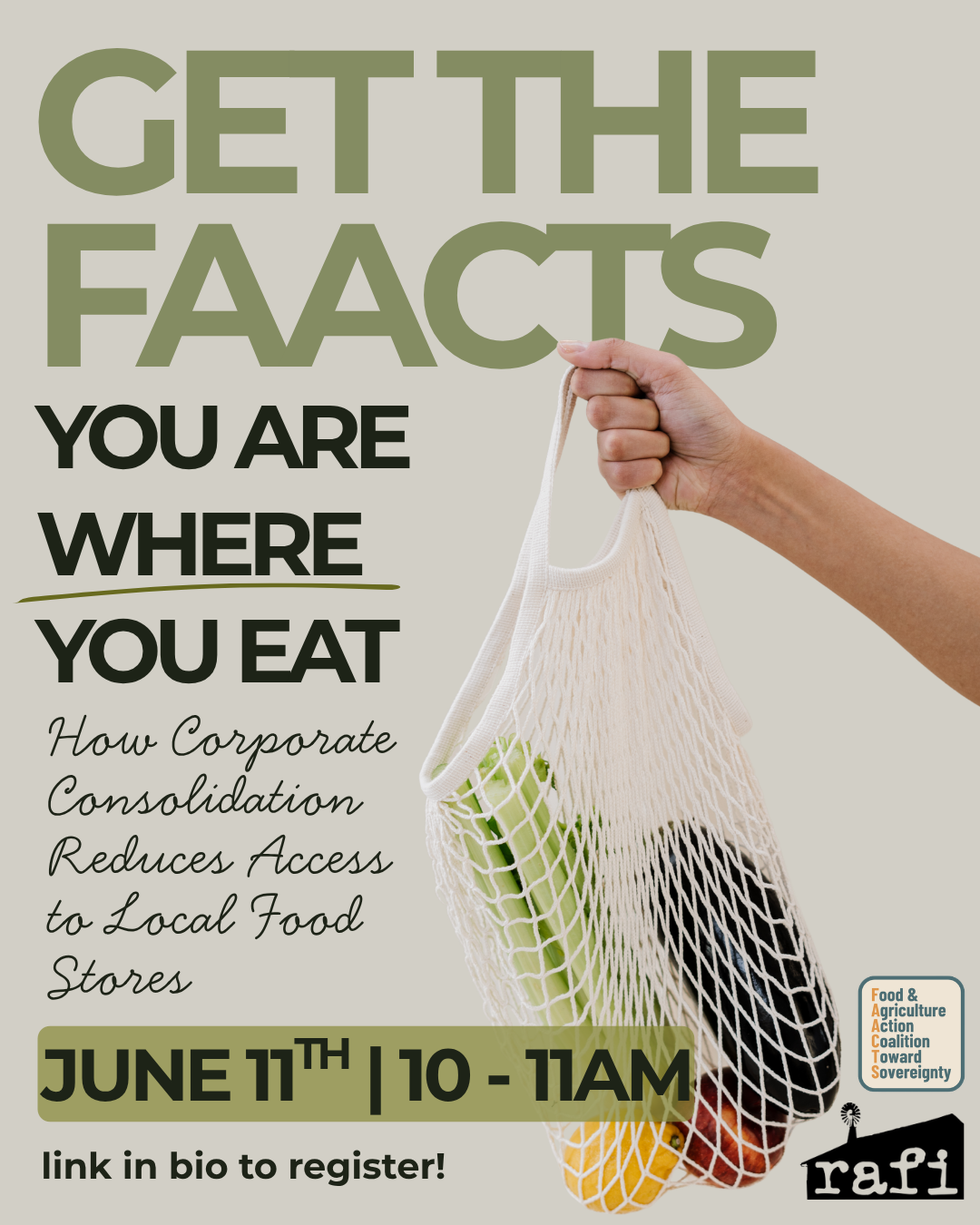 Get the FAACTS: You Are Where You Eat
