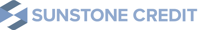 Sunstone Credit logo with a geometric design and the company's name in blue text.