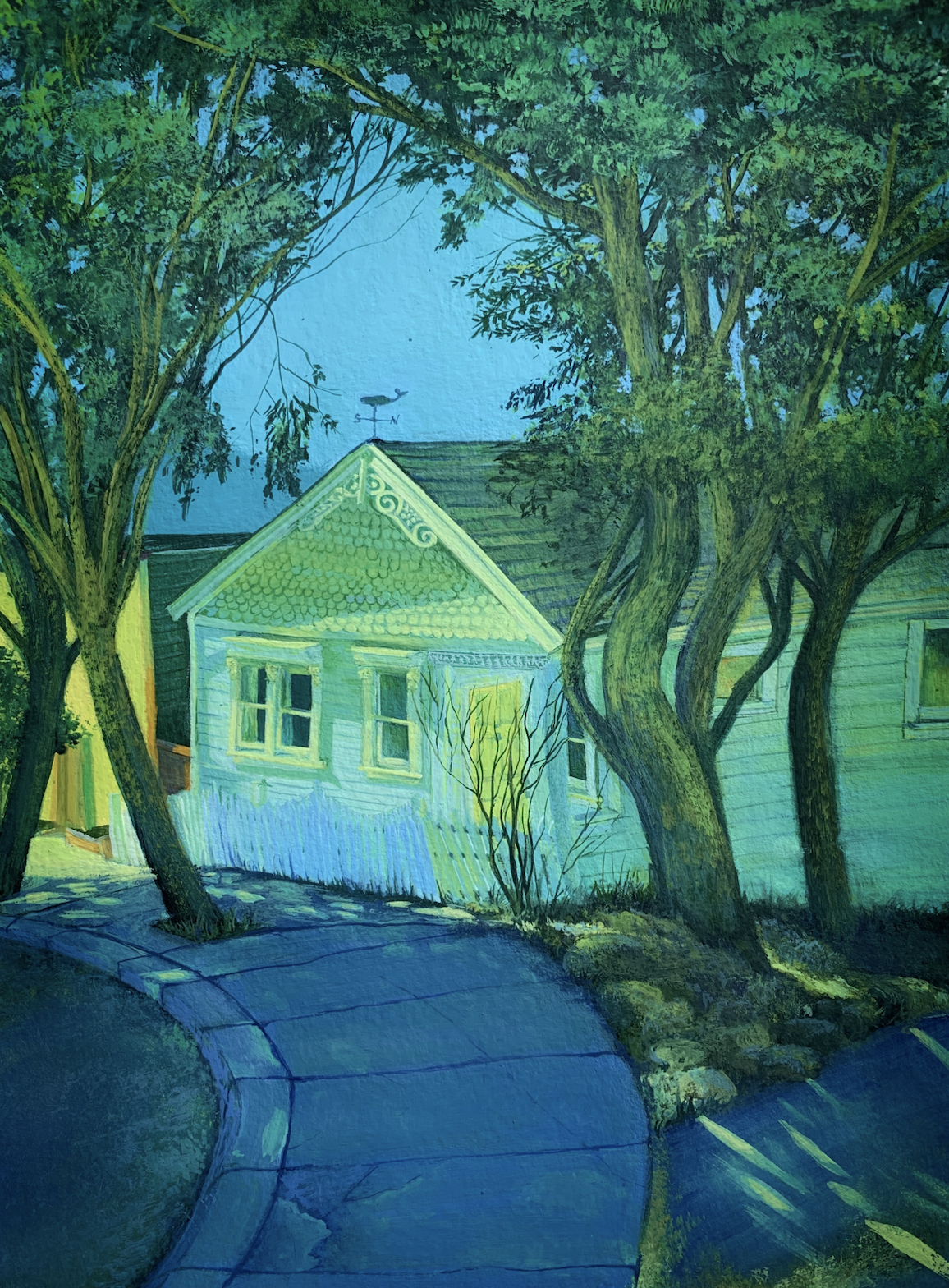 Rutledge Street In Bernal Heights 9X6 Gouache on Paper