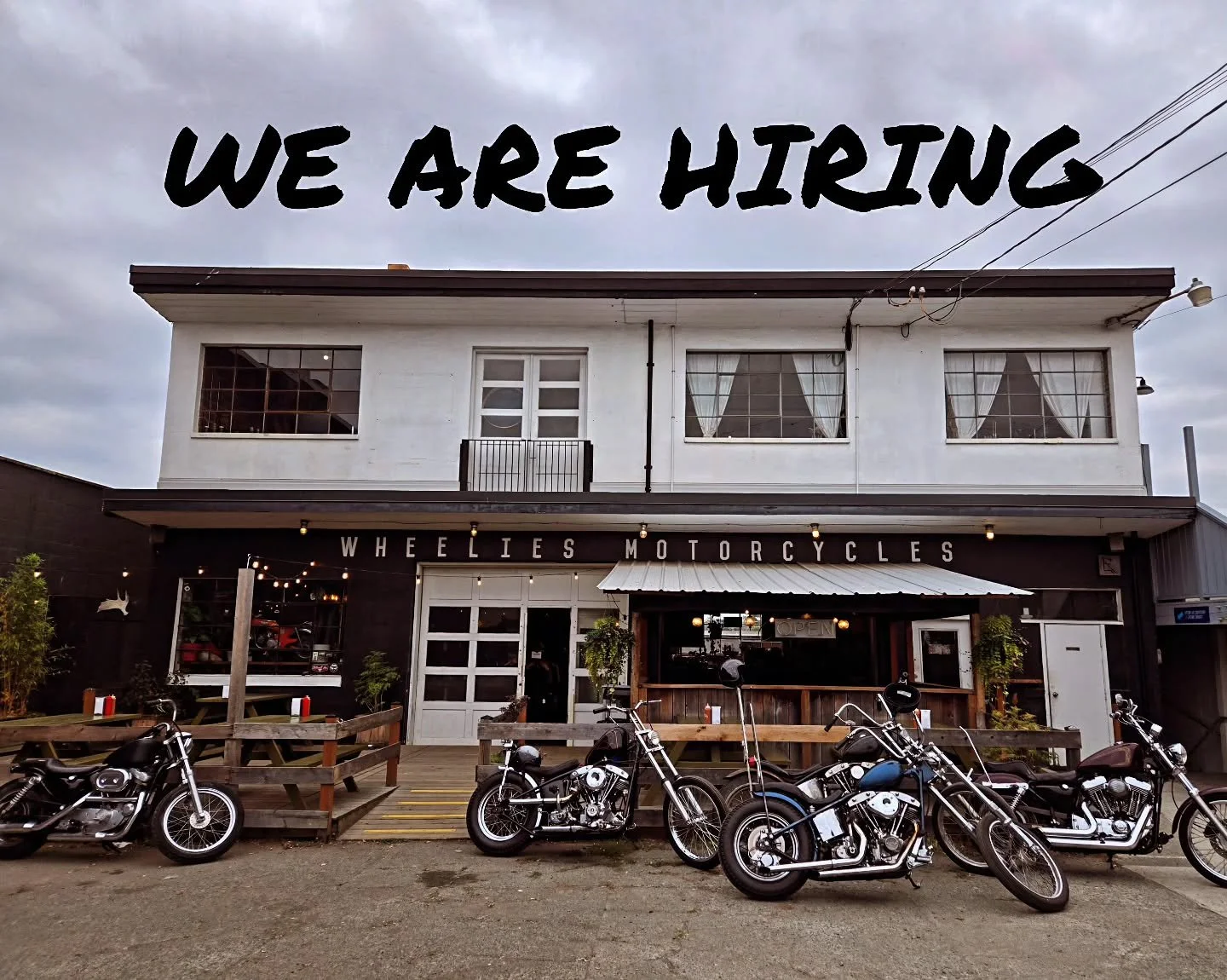 We're looking for a part-time front of house person to join the Wheelies crew! Barista and bartending experience a definite bonus. Email resumes to accounts@wheeliesmotorcycles.ca