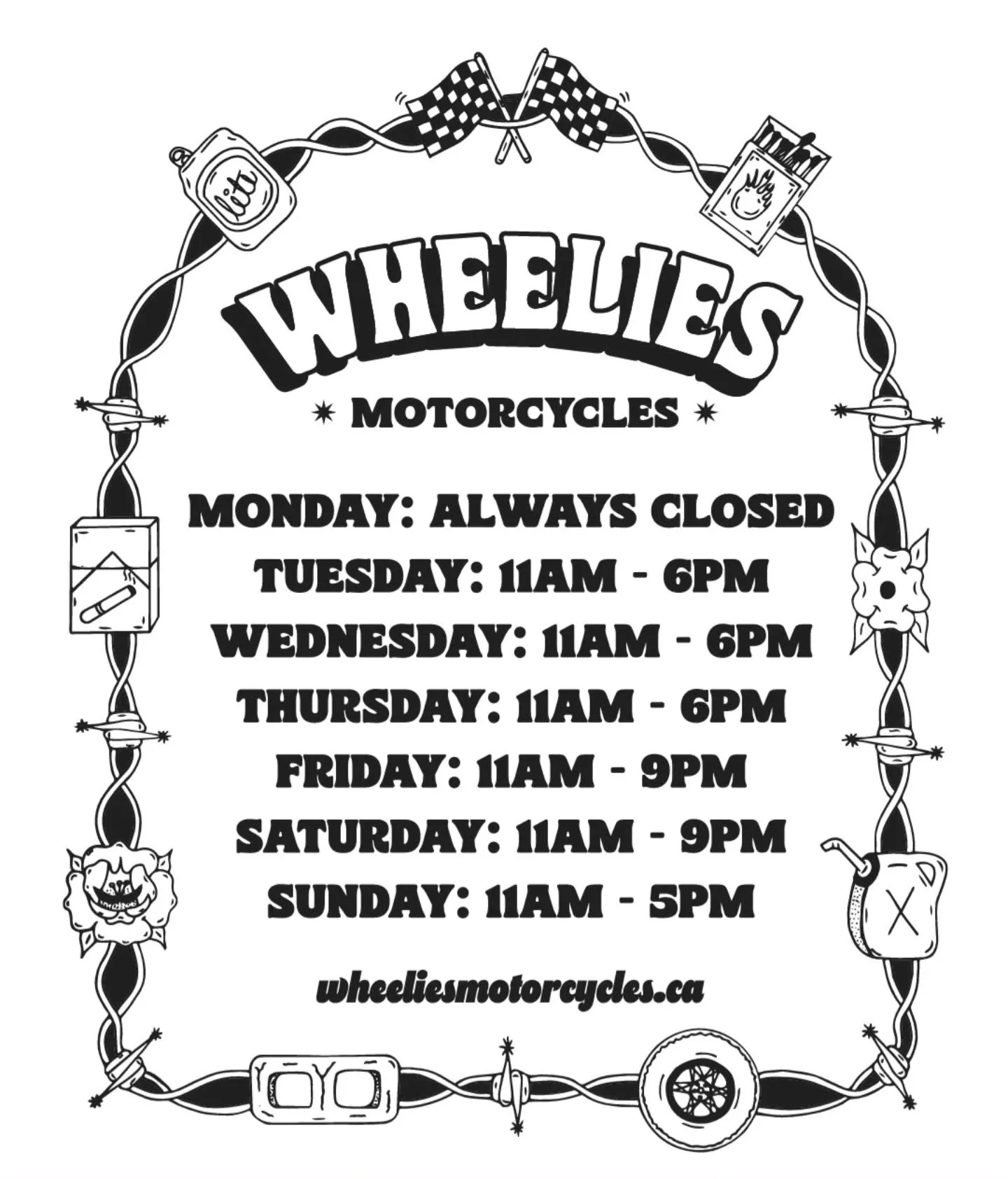 Some exciting news for ya'll to kick off Spring! Starting this week we will now be open until 6pm weekdays and 9pm Fridays AND Saturdays. The people have spoken and they demand more wheelies time! So we are giving it to you! Come by for that afternoo