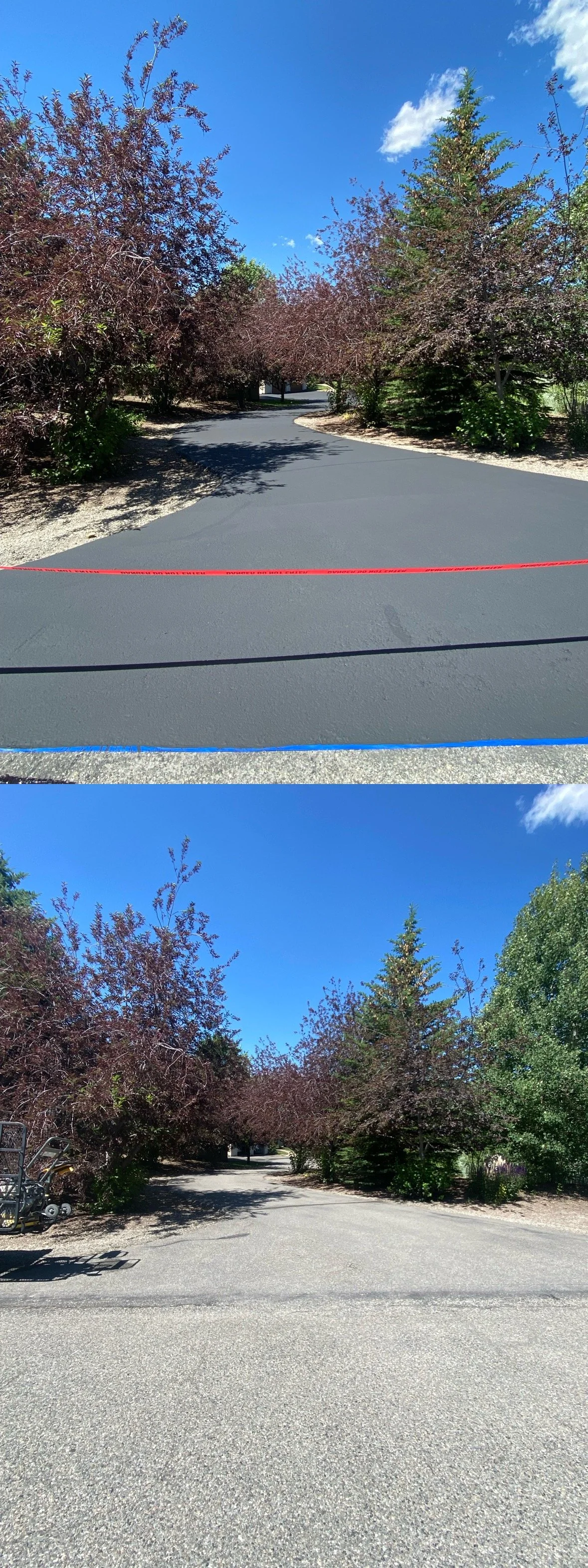 Asphalt driveway sealcoating 
