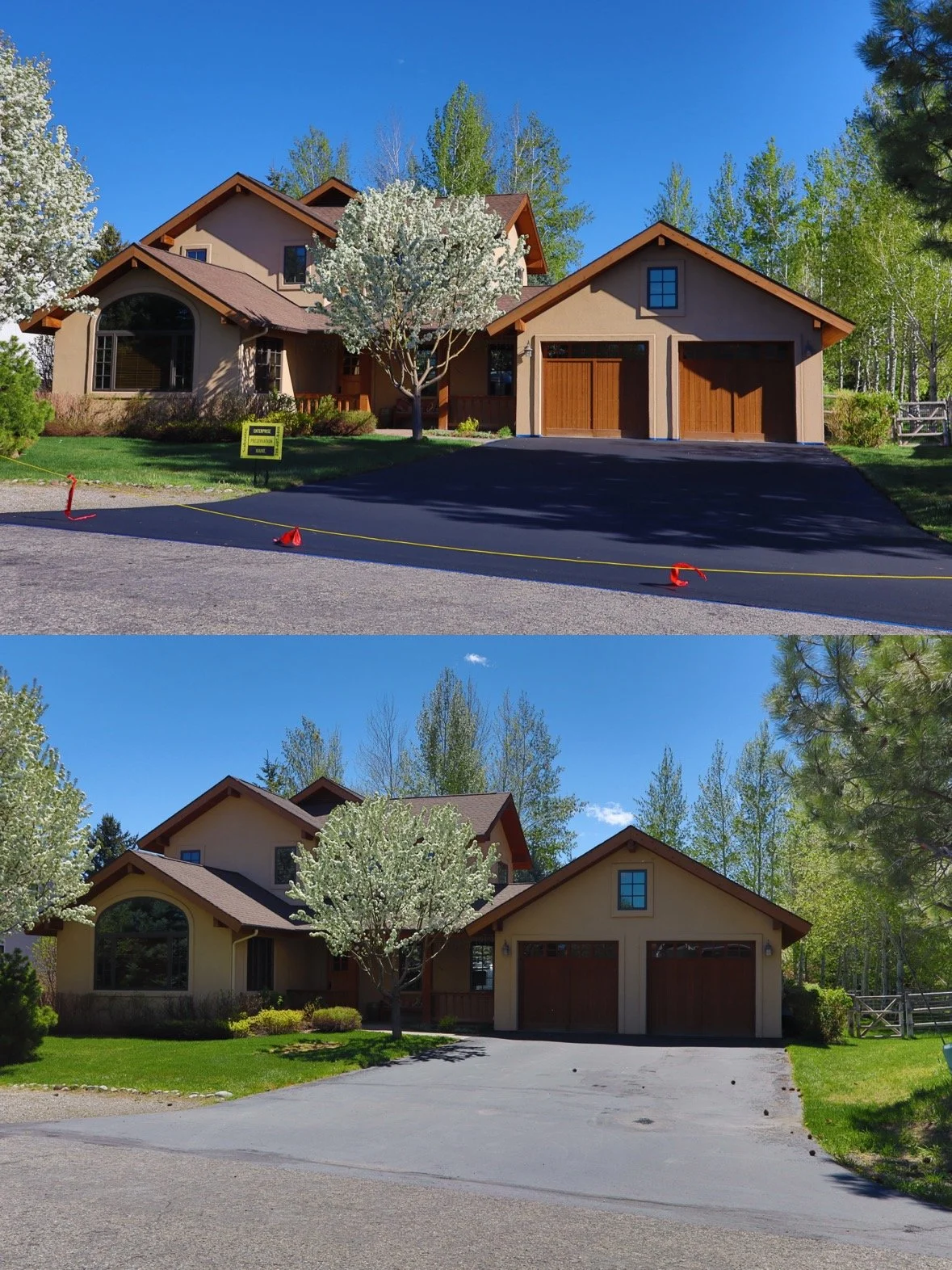 Asphalt driveway sealcoating 