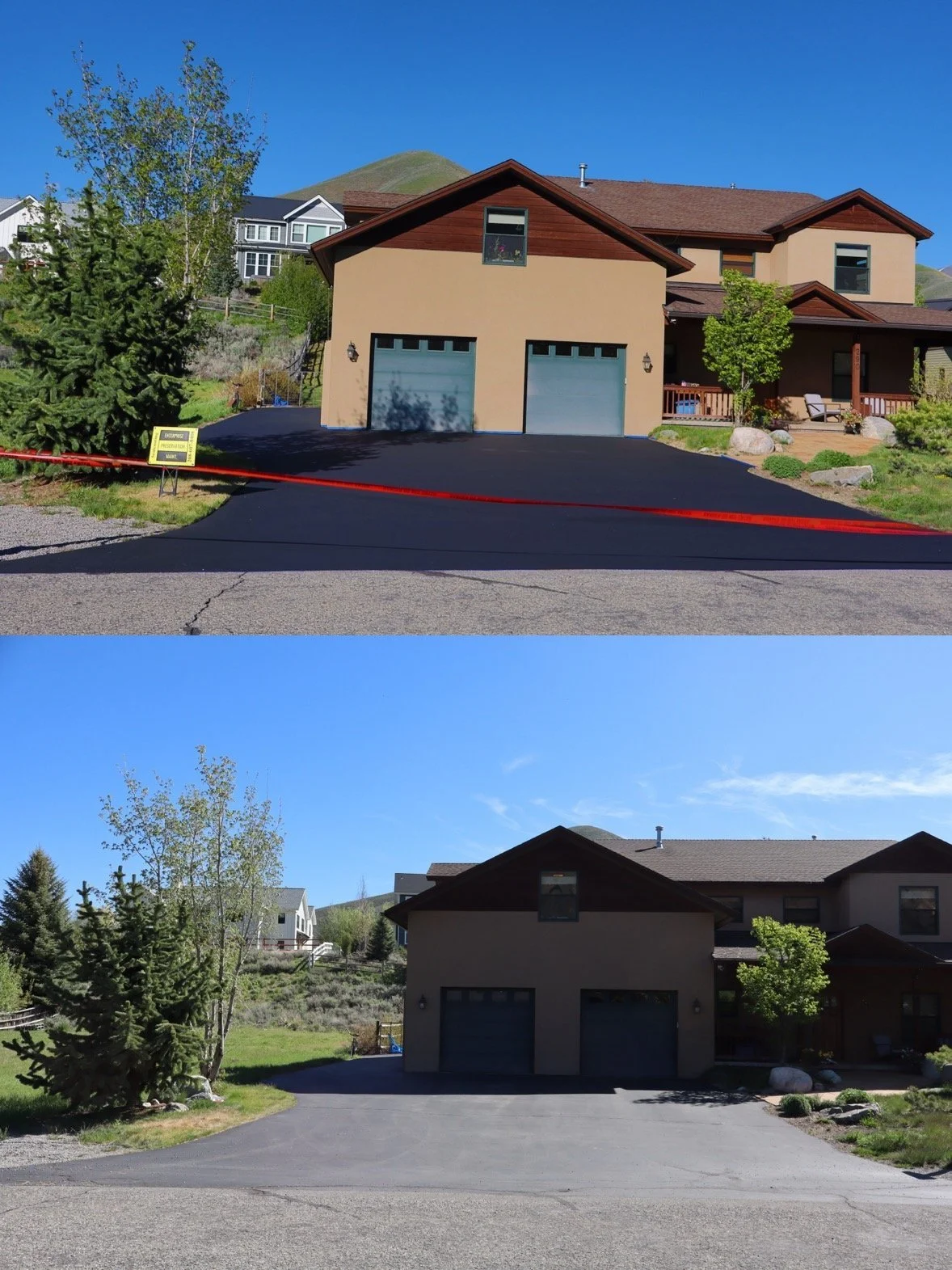 Asphalt driveway sealcoating 