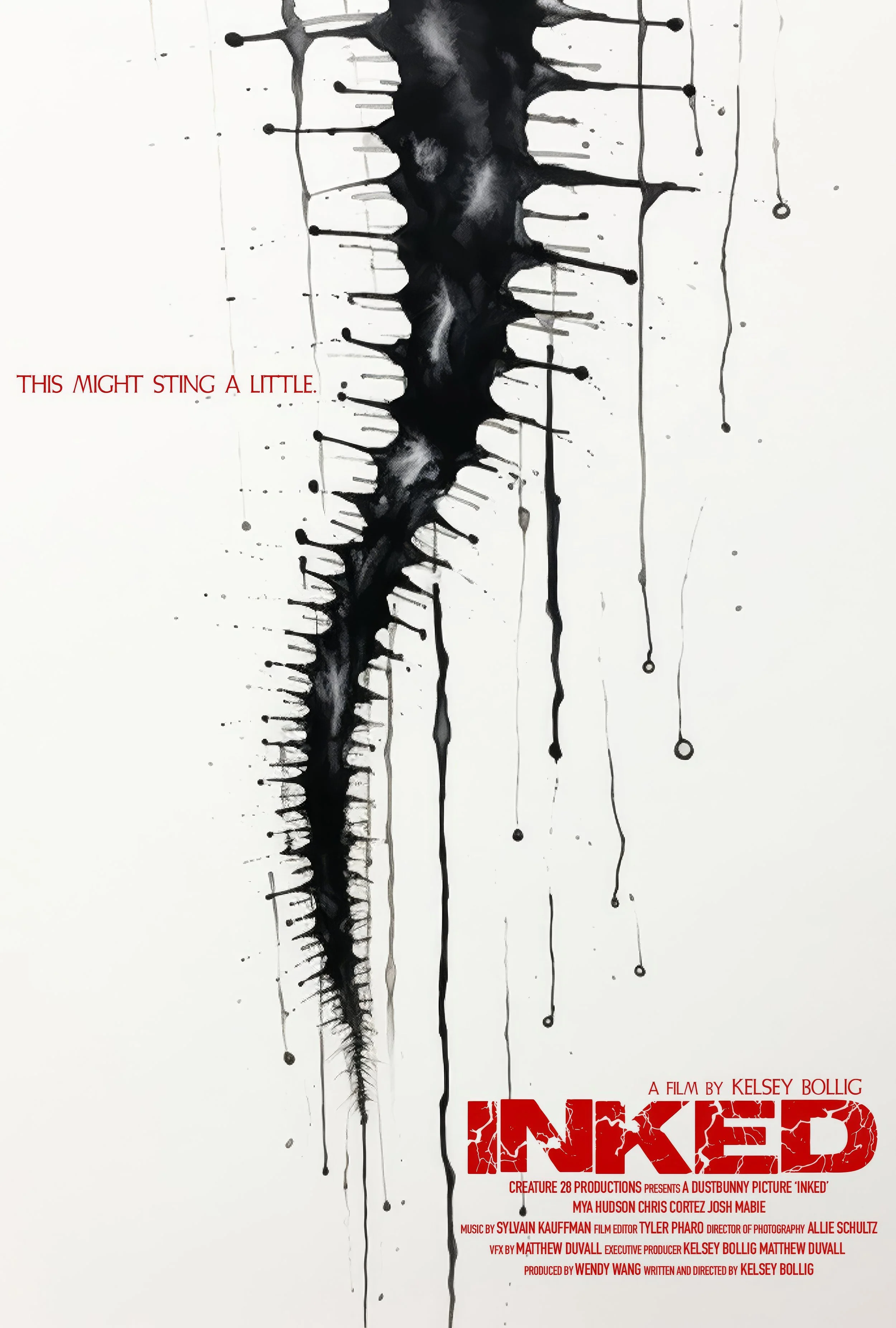 A malevolent presence is invited into a young woman's life after she honors her recently deceased father by tattooing his ashes into her skin.

Directed by Kelsey Bollig
Original Score by Sylvain Kauffman