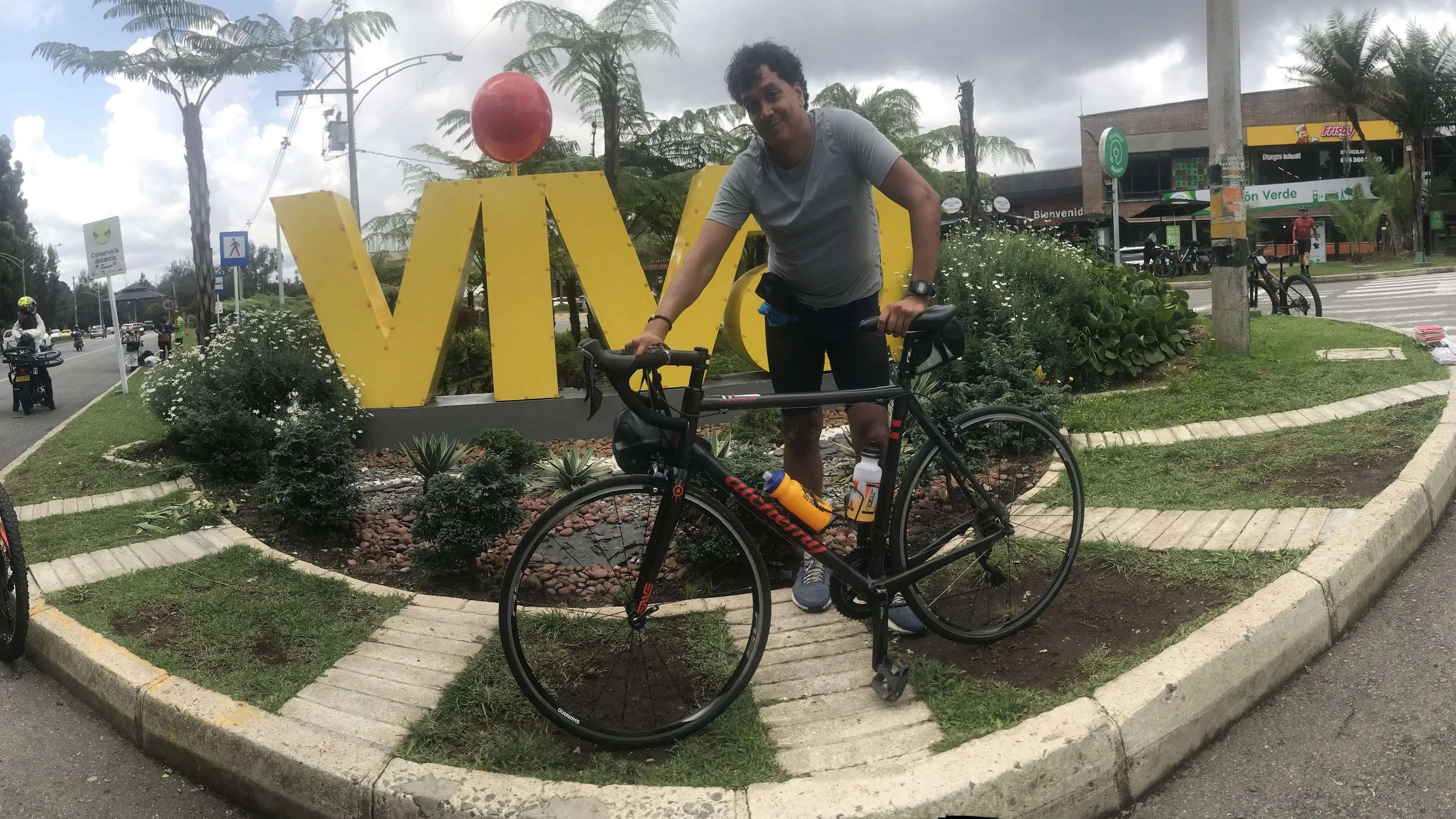 Sports and Suitcases author at the summit of the Alto de Las Palmas climb in Medellín