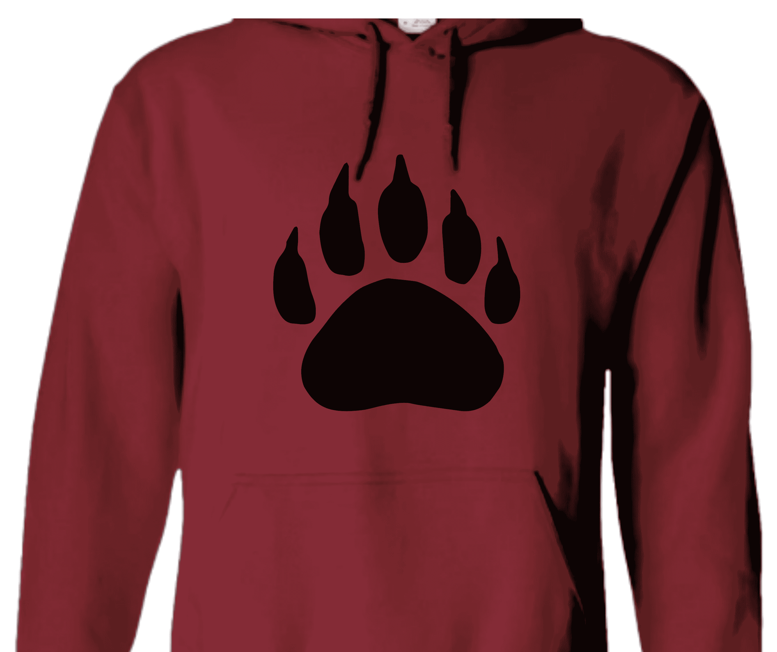 Maroon Black Bear Claw Hoodie.png