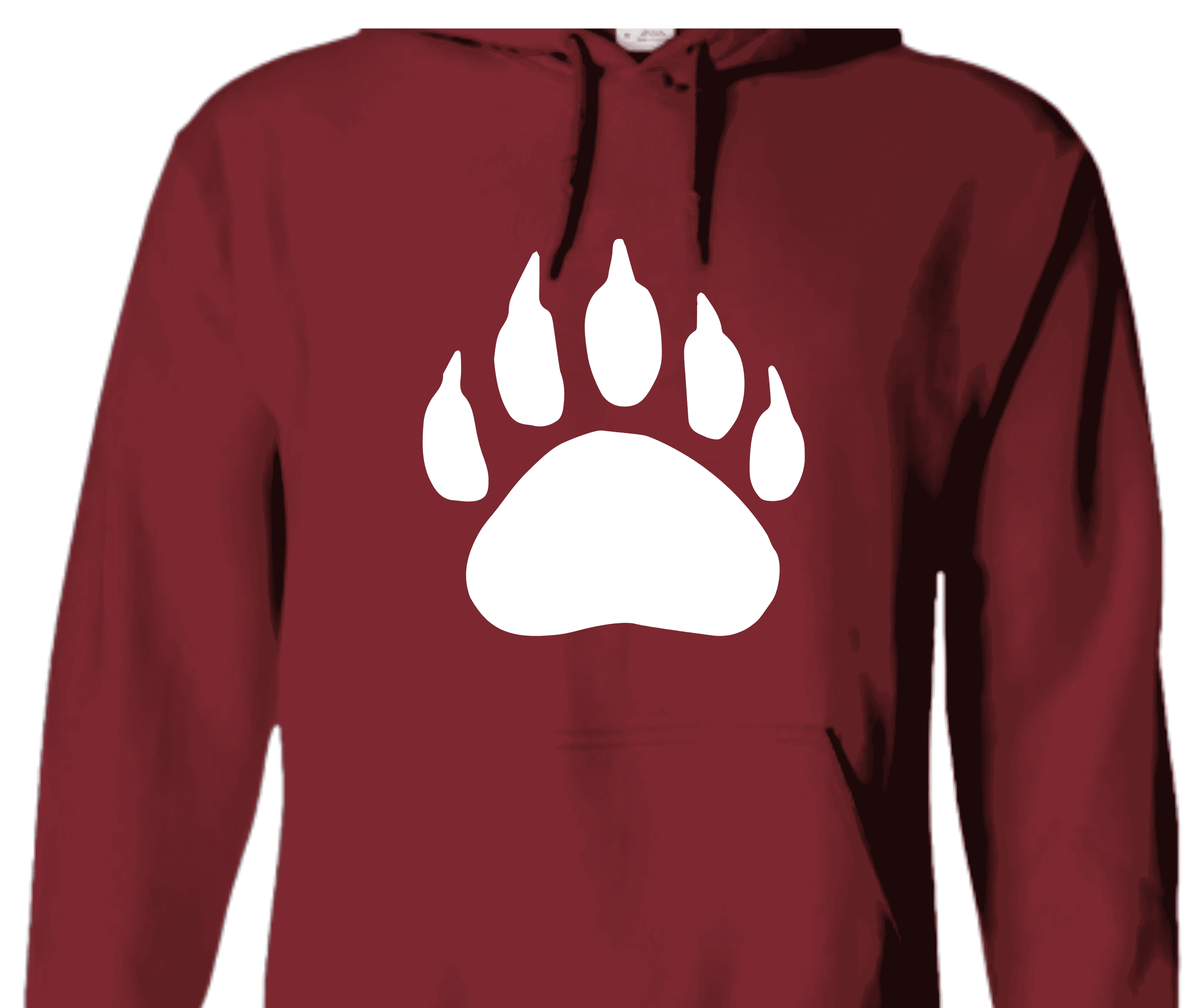 Maroon White Bear Claw Hoodie.png