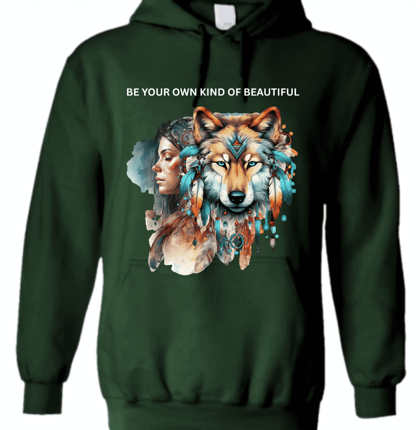 Beauty & The Wolf Hoodie - Green.png