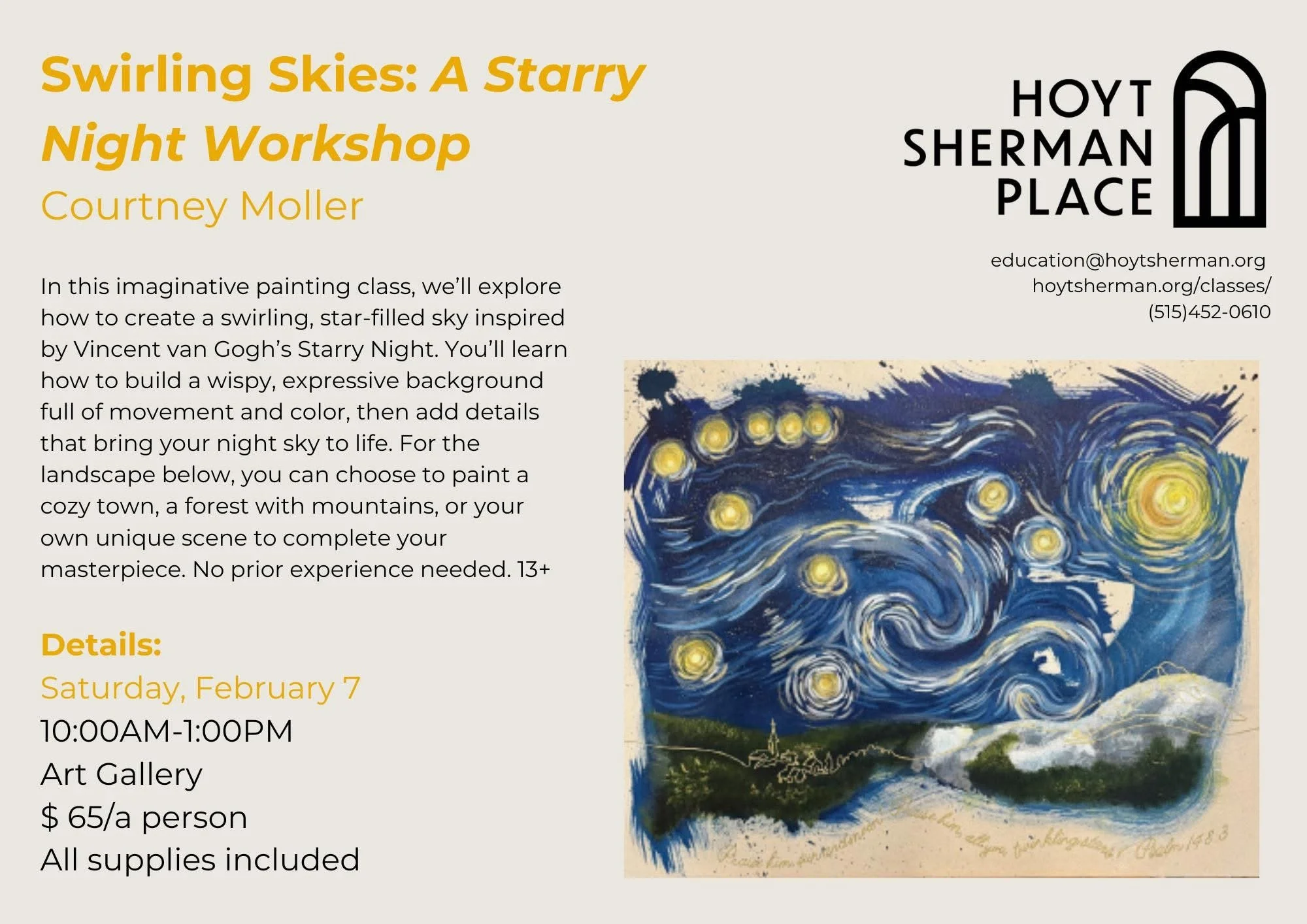 CLASS: Swirling Skies: “A Starry Night” Workshop