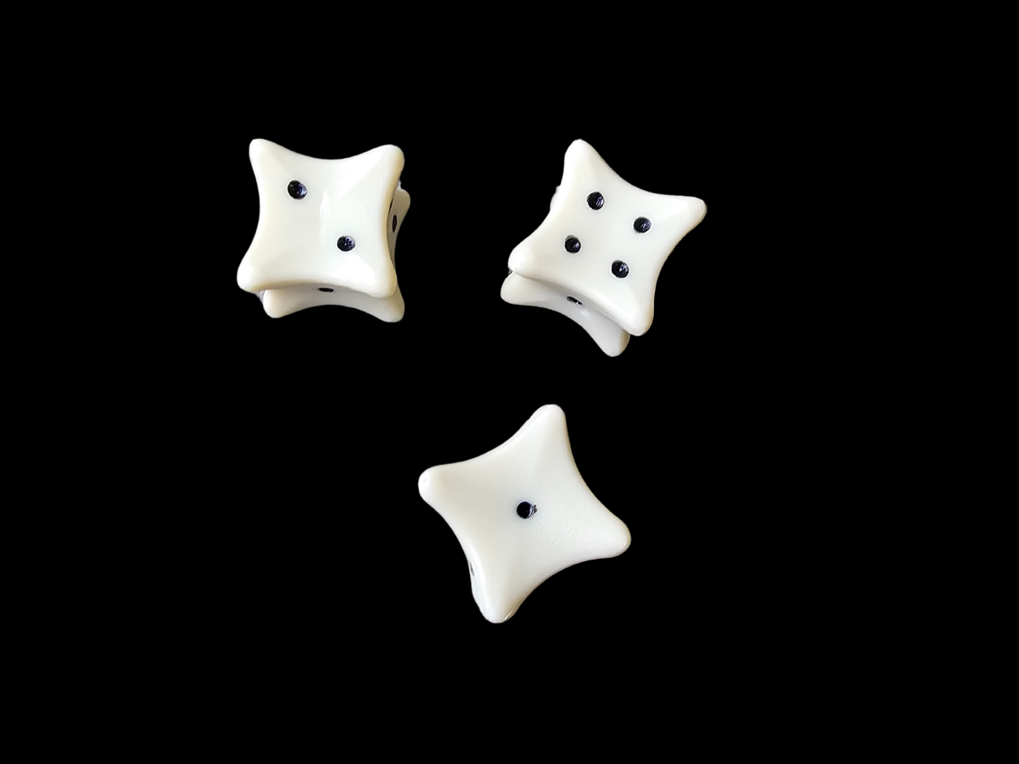 3 Bone Six Sided Dice