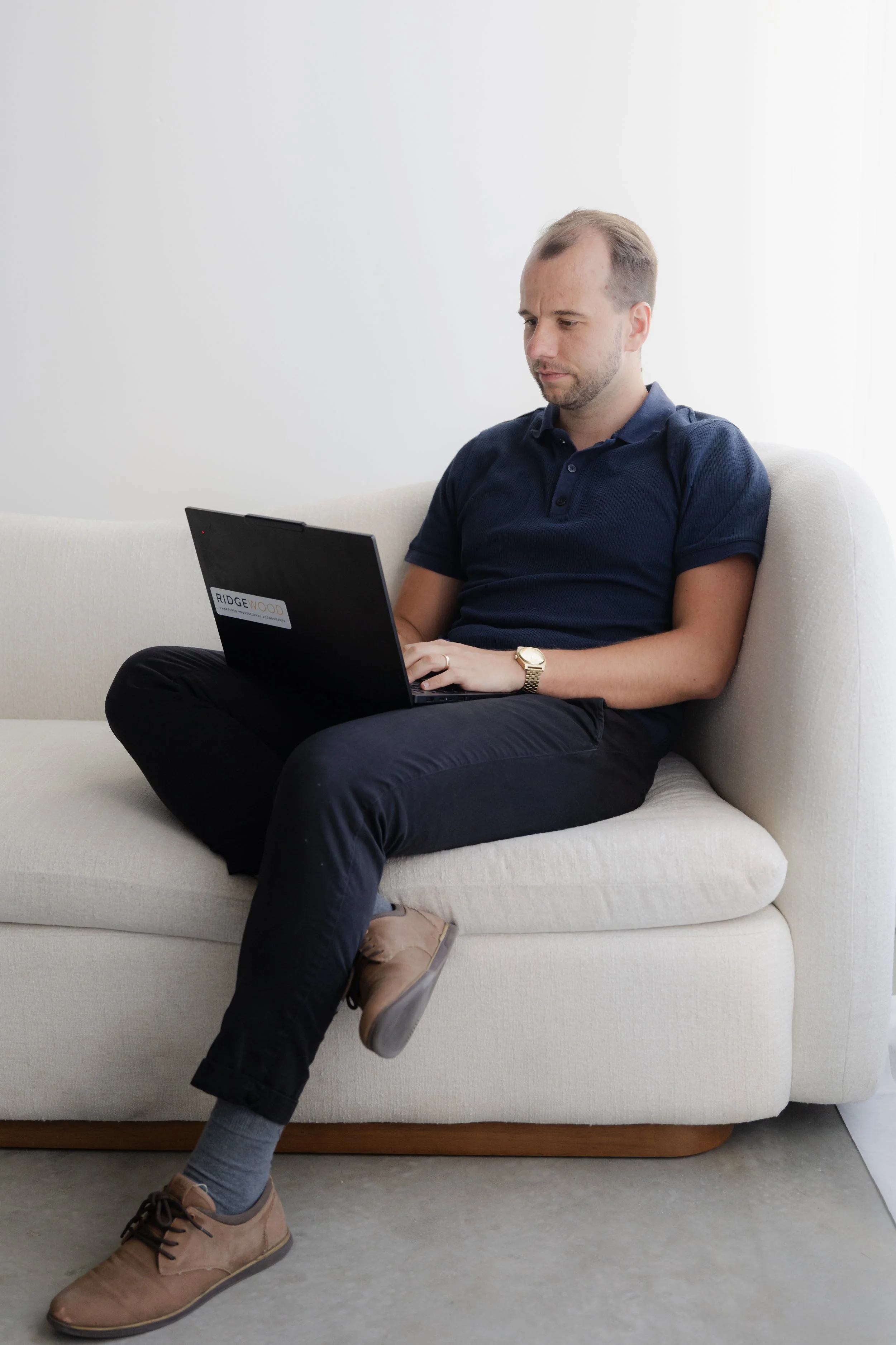 RidgeWood CPA team member setting up connected accounting software for a client