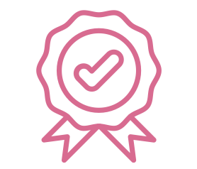 a checkmark with a ribbon surrounding it, signifying data-driven engine optimization quality