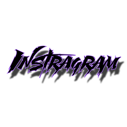 Purple stylized text that reads 'Instagram' with lightning bolt designs on a black background.